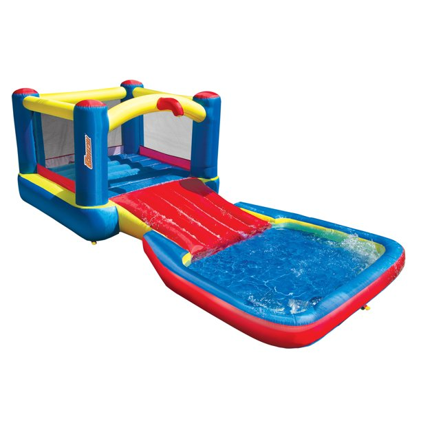Banzai 2-in-1 Dry or Wet Inflatable Bouncer & Slide- for Kids Ages 5-12
