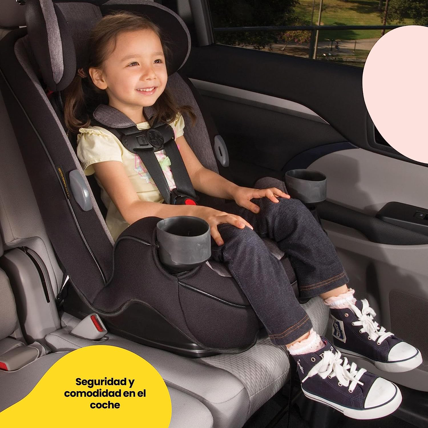 Safety 1st Grow and Go All-in-One Convertible Car Seat, Rear-facing 5-40 pounds, Forward-facing 22-65 pounds, and Belt-positioning booster 40-100 pounds, Carbon Wave