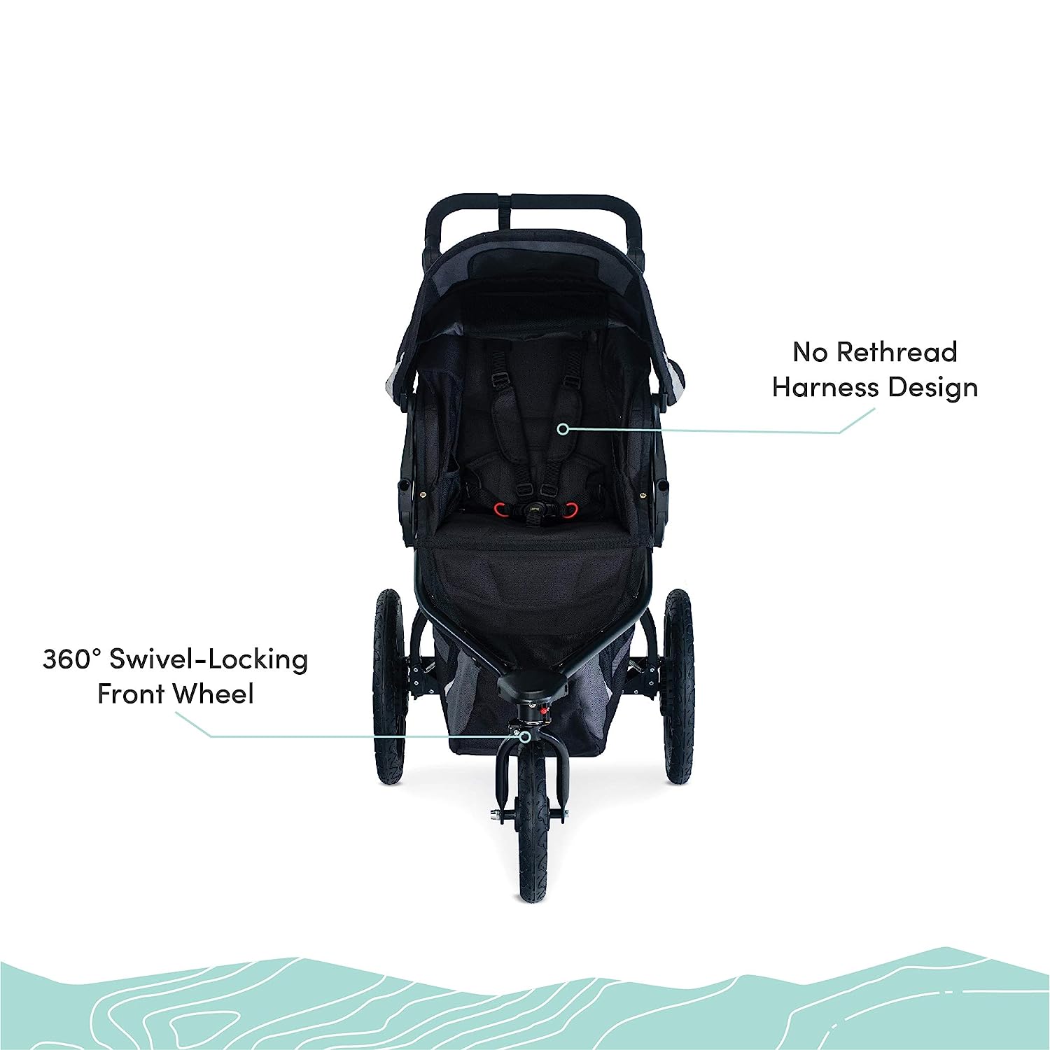 Gear Revolution Flex 3.0 Jogging Stroller, Lunar - Ultra-Reflective Accents