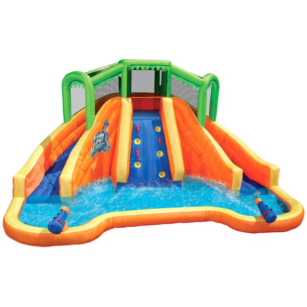 Banzai Twin Falls Lagoon - 16 X 8 Foot Water Park w/ 2 Slides & Cannons