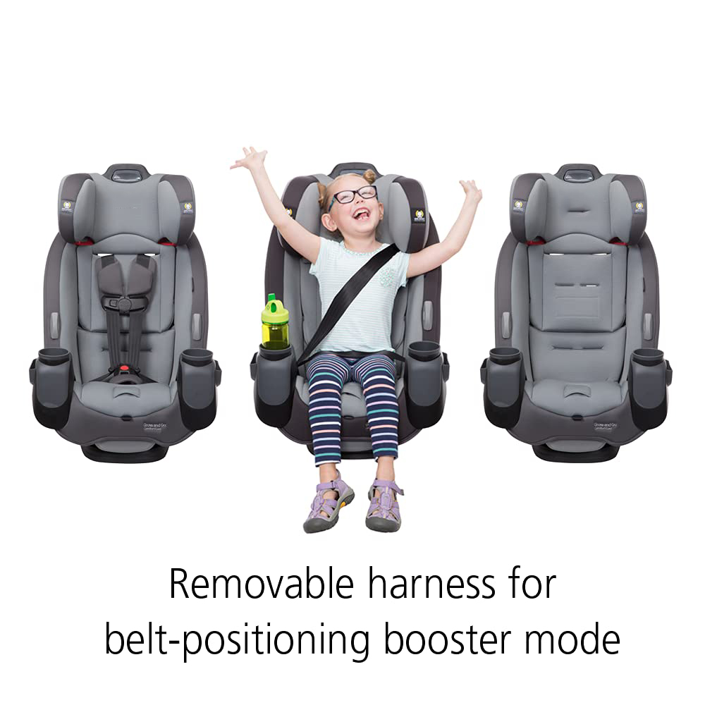 Safety 1st Grow and Go All-in-One Convertible Car Seat, Rear-facing 5-40 pounds, Forward-facing 22-65 pounds, and Belt-positioning booster 40-100 pounds, Carbon Wave