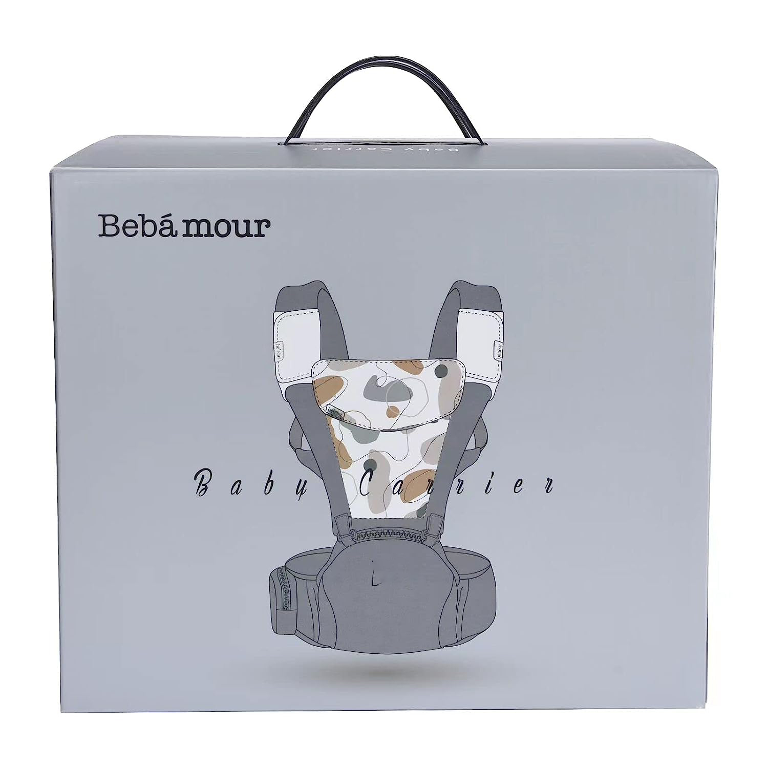 Baby Carrier Newborn to Toddler Baby Hip Carrier with Head Hood,Waist Extender & 3 Pieces Teething Pads (Grey)