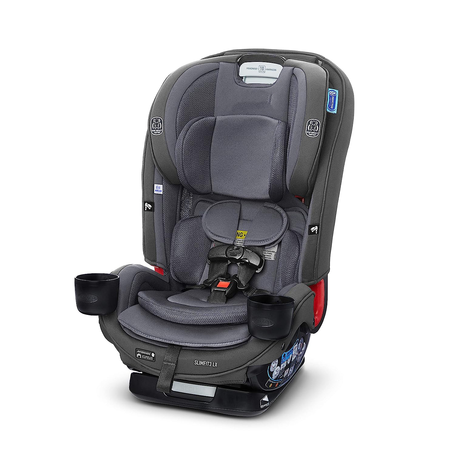 Slimfit 3 in 1 Car Seat -Slim & Comfy Design Saves Space in Your Back Seat, Darcie, One Size