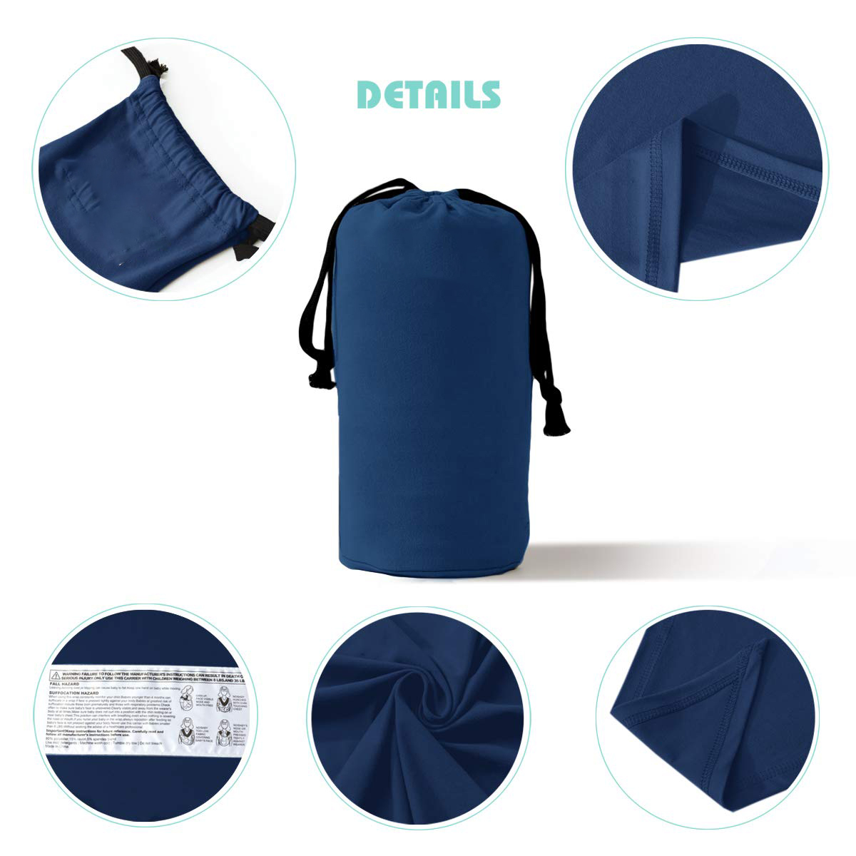 Baby Wrap Carrier,Hands Free Baby Carrier Sling,Lightweight,Breathable,Softness,Perfect for Newborn Infants and Babies Shower Gift,Black