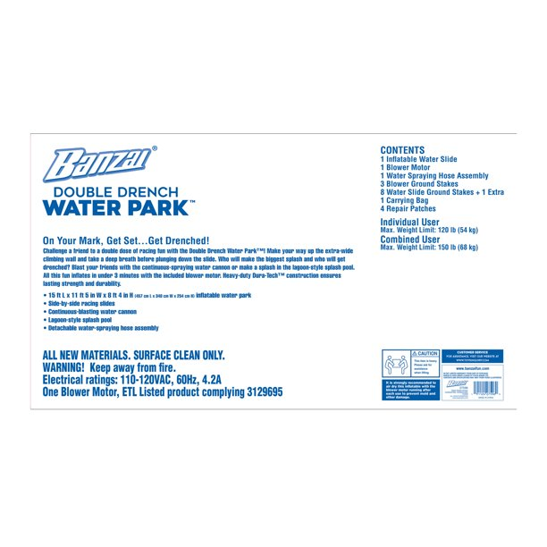 Banzai Double Drench Water Park Outdoor Toy