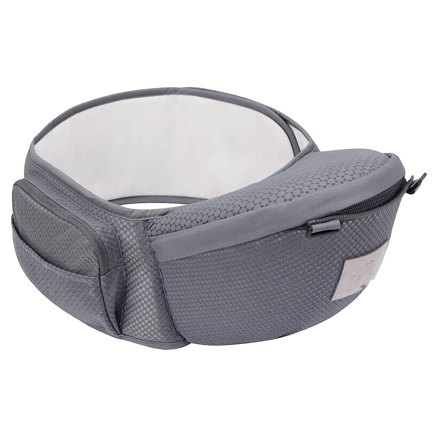 Baby Carrier Newborn to Toddler Baby Hip Carrier with Head Hood,Waist Extender & 3 Pieces Teething Pads (Grey)