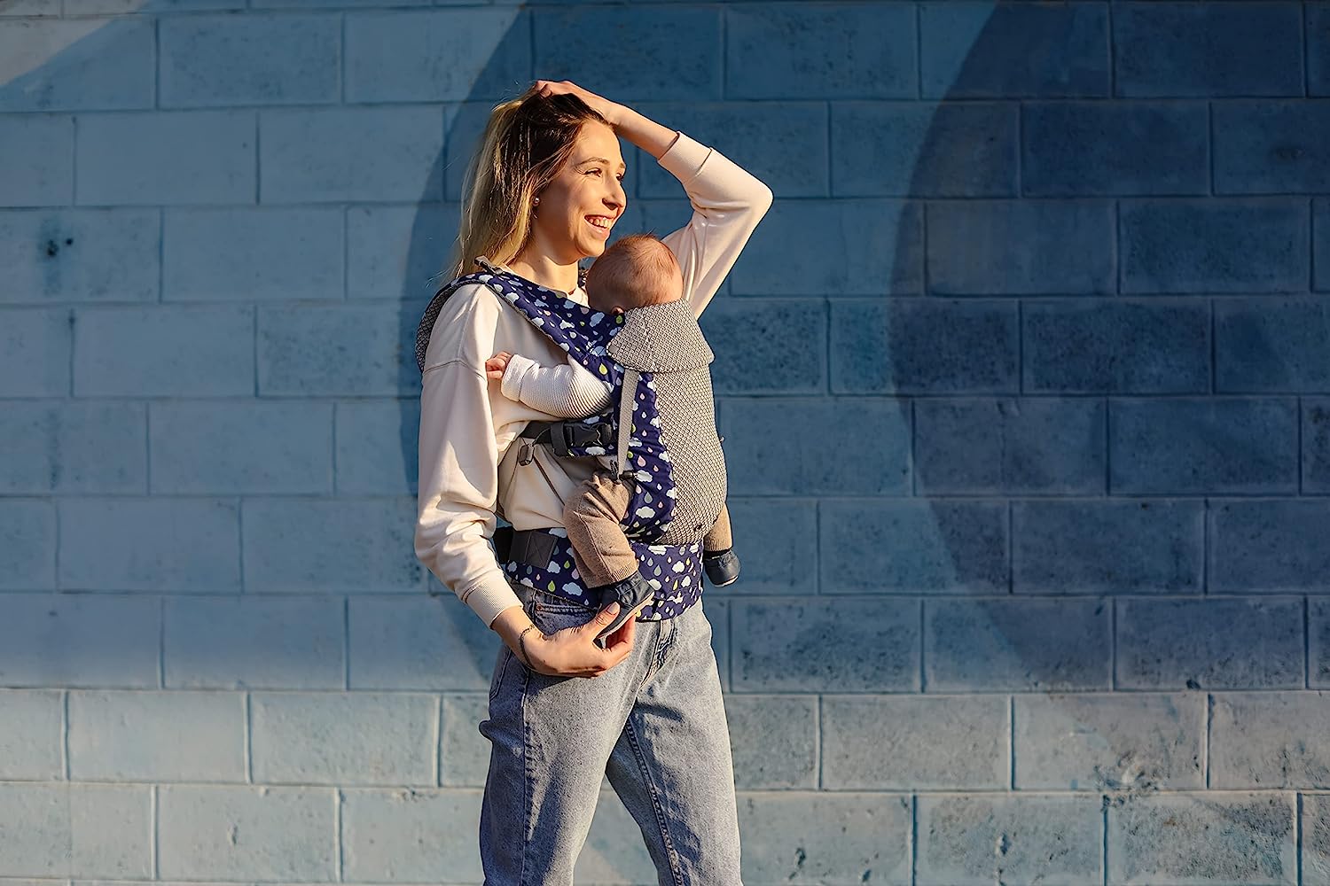 Baby Carrier Newborn to Toddler - All Positions Baby Body Carrier, Baby Carrier Backpack & Baby Front Carrier with Adjustable Seat, Ergonomic Baby Holder Carrier 7-35 lbs (Navy)