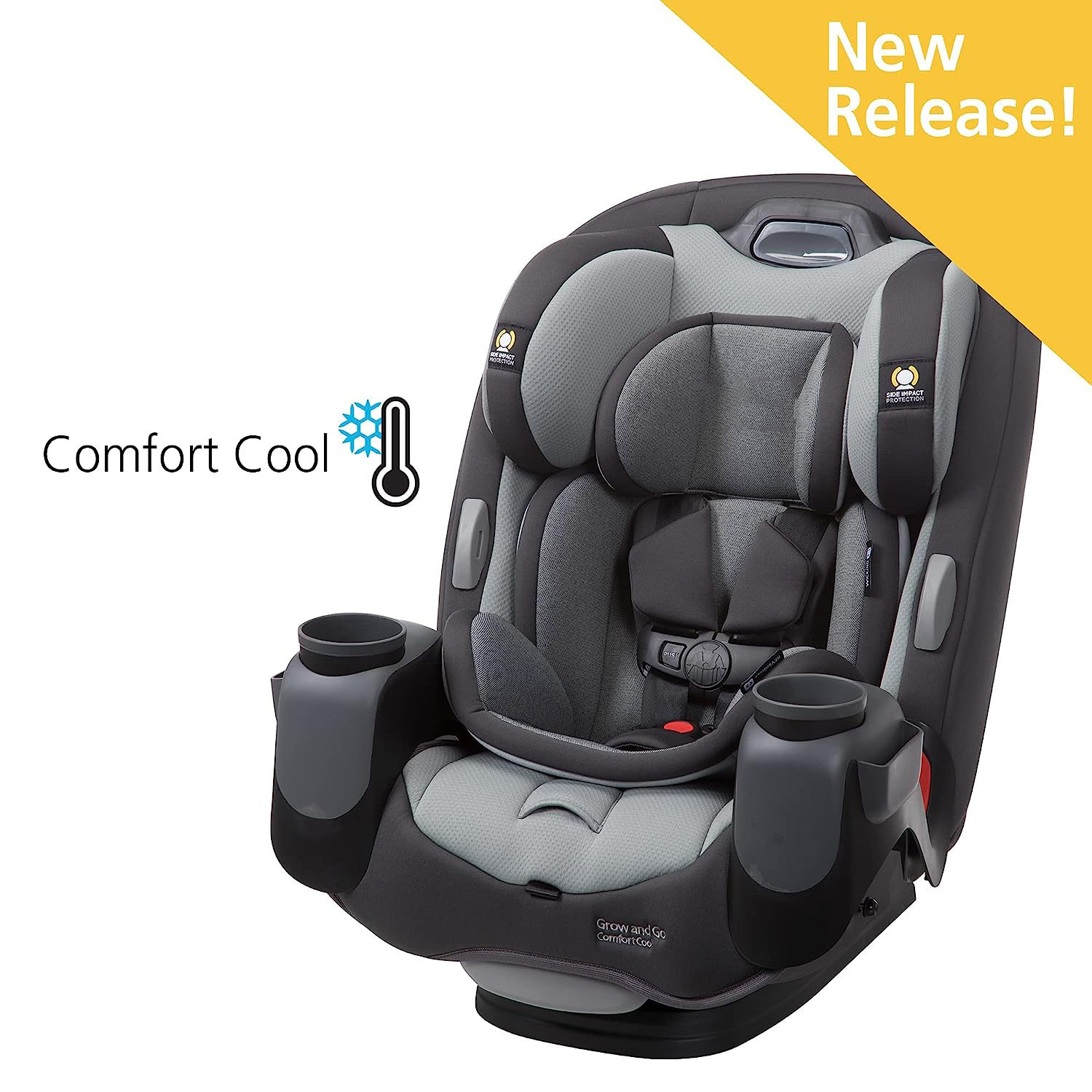 Safety 1st Grow and Go All-in-One Convertible Car Seat, Rear-facing 5-40 pounds, Forward-facing 22-65 pounds, and Belt-positioning booster 40-100 pounds, Carbon Wave
