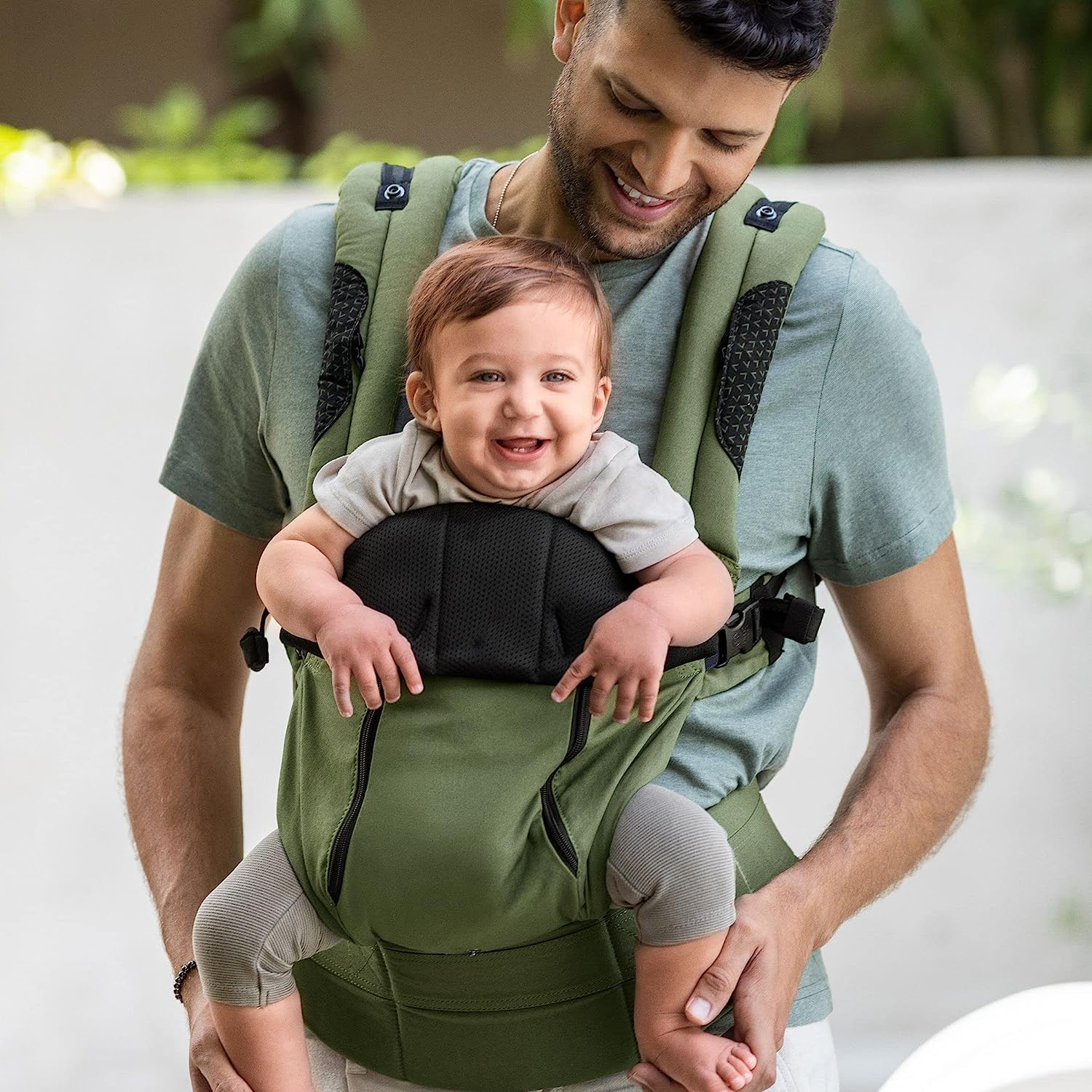 Complete All Seasons Ergonomic 6-in-1 Baby Carrier Newborn to Toddler - with Lumbar Support - for Children 7-45 Pounds - 360 Degree Baby Wearing - Inward & Outward Facing - Stone