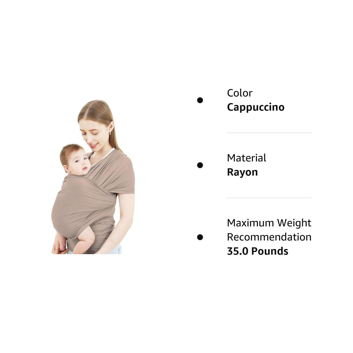 Baby Wrap Carrier,Hands Free Baby Carrier Sling,Lightweight,Breathable,Softness,Perfect for Newborn Infants and Babies Shower Gift,Black