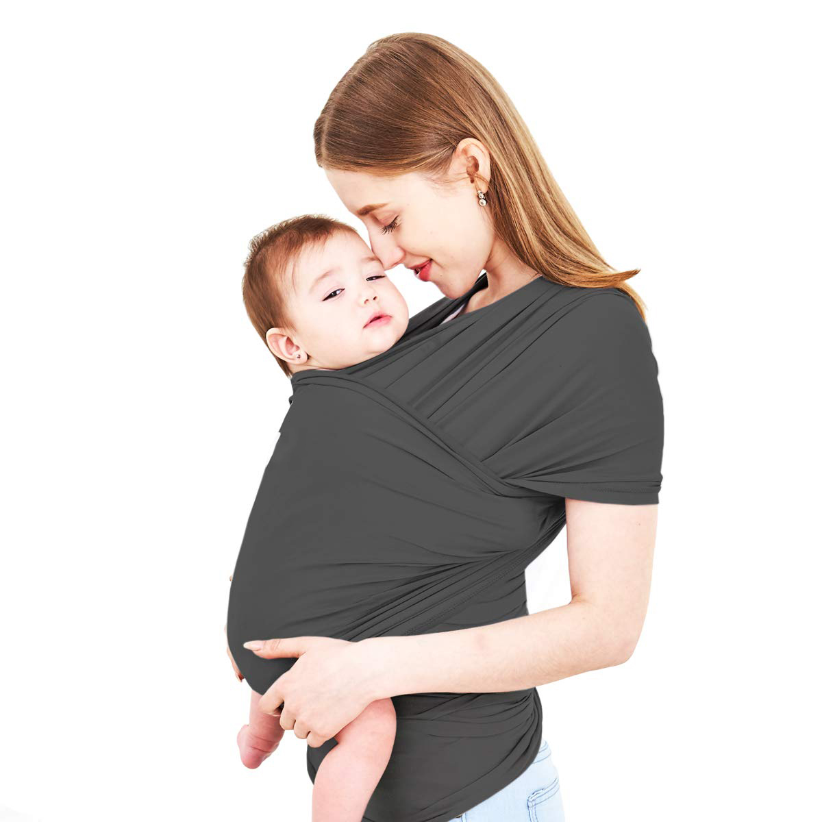 Baby Wrap Carrier,Hands Free Baby Carrier Sling,Lightweight,Breathable,Softness,Perfect for Newborn Infants and Babies Shower Gift,Black