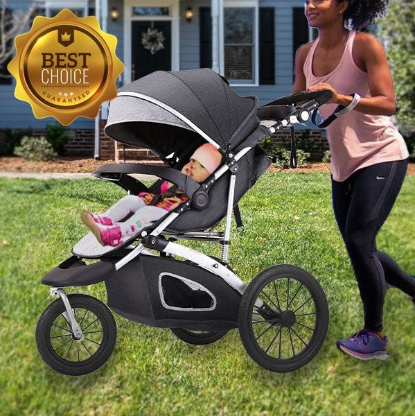 Grandeur 3-Wheel Baby Infant Jogger Stroller For All-Terrain