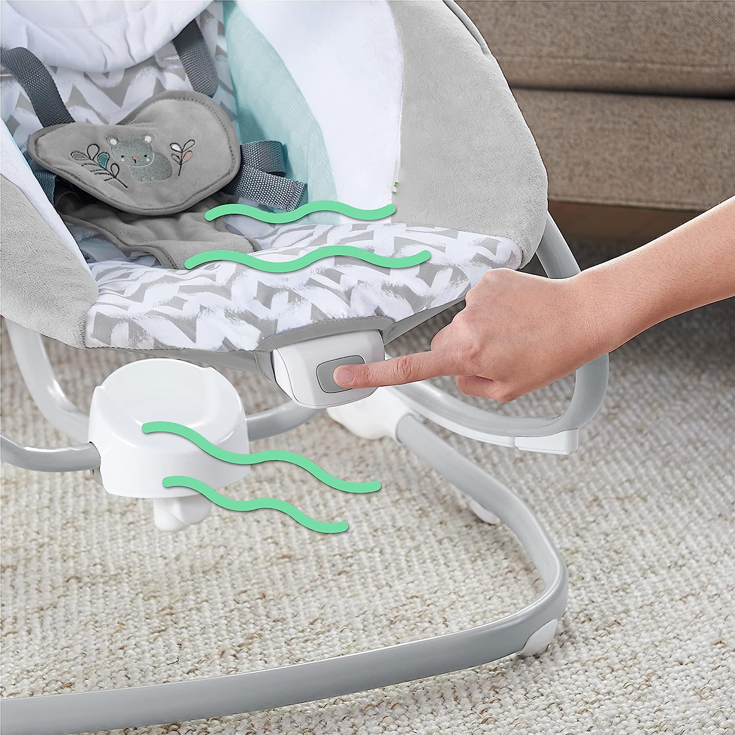 Lightweight Compact 6-Speed Multi-Direction Baby Swing, Vibrations & Nature Sounds, 0-9 Months 6-20 lbs (Pink Cassidy)