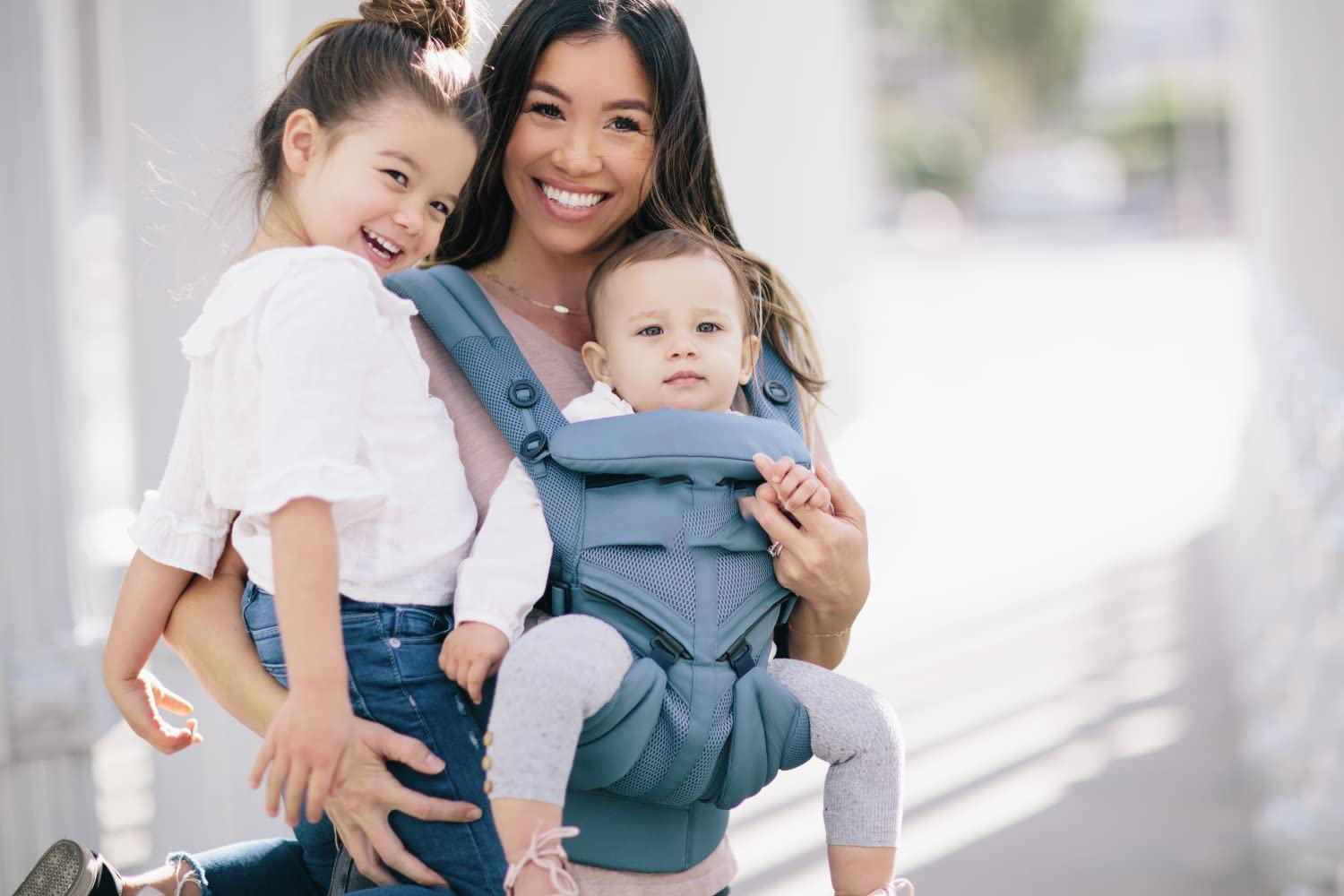 360 All-Position Baby Carrier for Newborn to Toddler with Lumbar Support & Cool Air Mesh (7-45 Lb), Pearl Grey