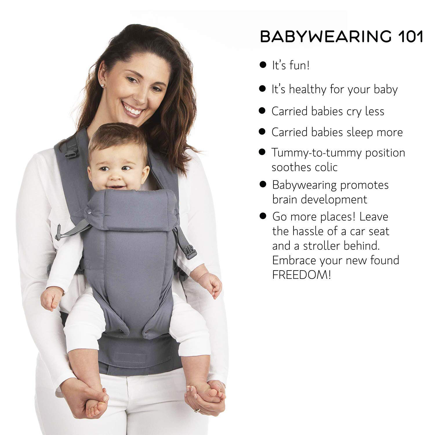 Baby Carrier Newborn to Toddler - All Positions Baby Body Carrier, Baby Carrier Backpack & Baby Front Carrier with Adjustable Seat, Ergonomic Baby Holder Carrier 7-35 lbs (Navy)