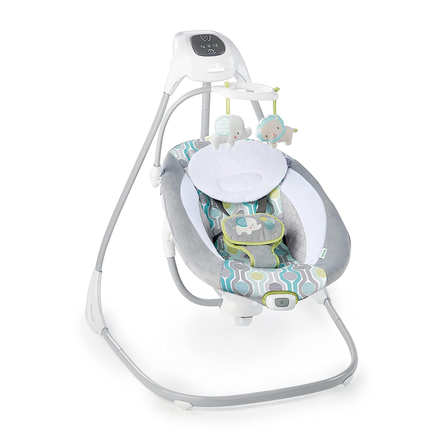 Lightweight Compact 6-Speed Multi-Direction Baby Swing, Vibrations & Nature Sounds, 0-9 Months 6-20 lbs (Pink Cassidy)