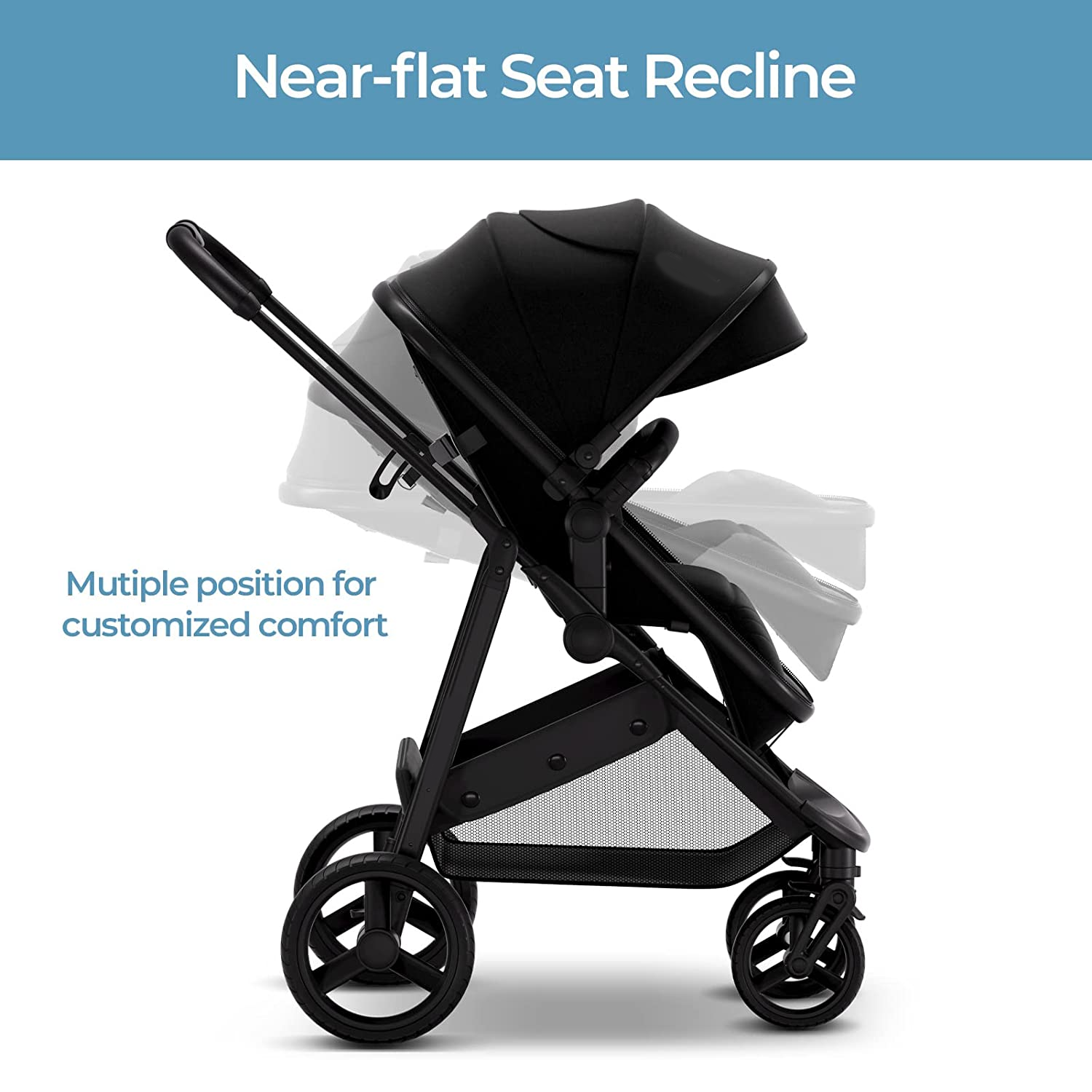Convertible Baby Stroller with Bassinet Mode - Foldable Infant Stroller to Explore More as a Family - Toddler Stroller with Reversible Stroller Seat