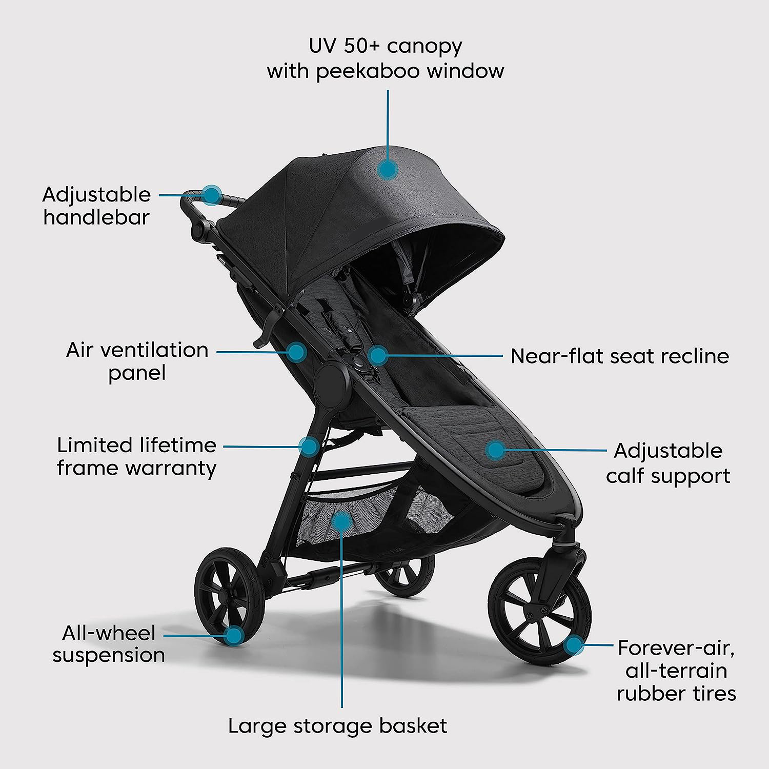Baby Jogger City Mini GT2 All-Terrain Stroller, Jet