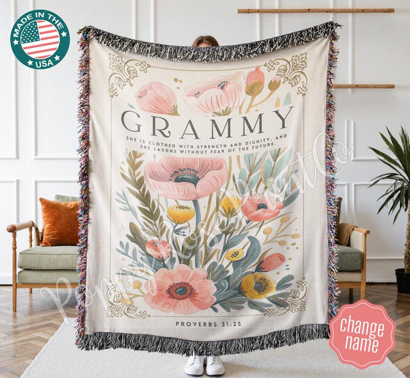 Mom Woven Blanket, Mothers Day Gift