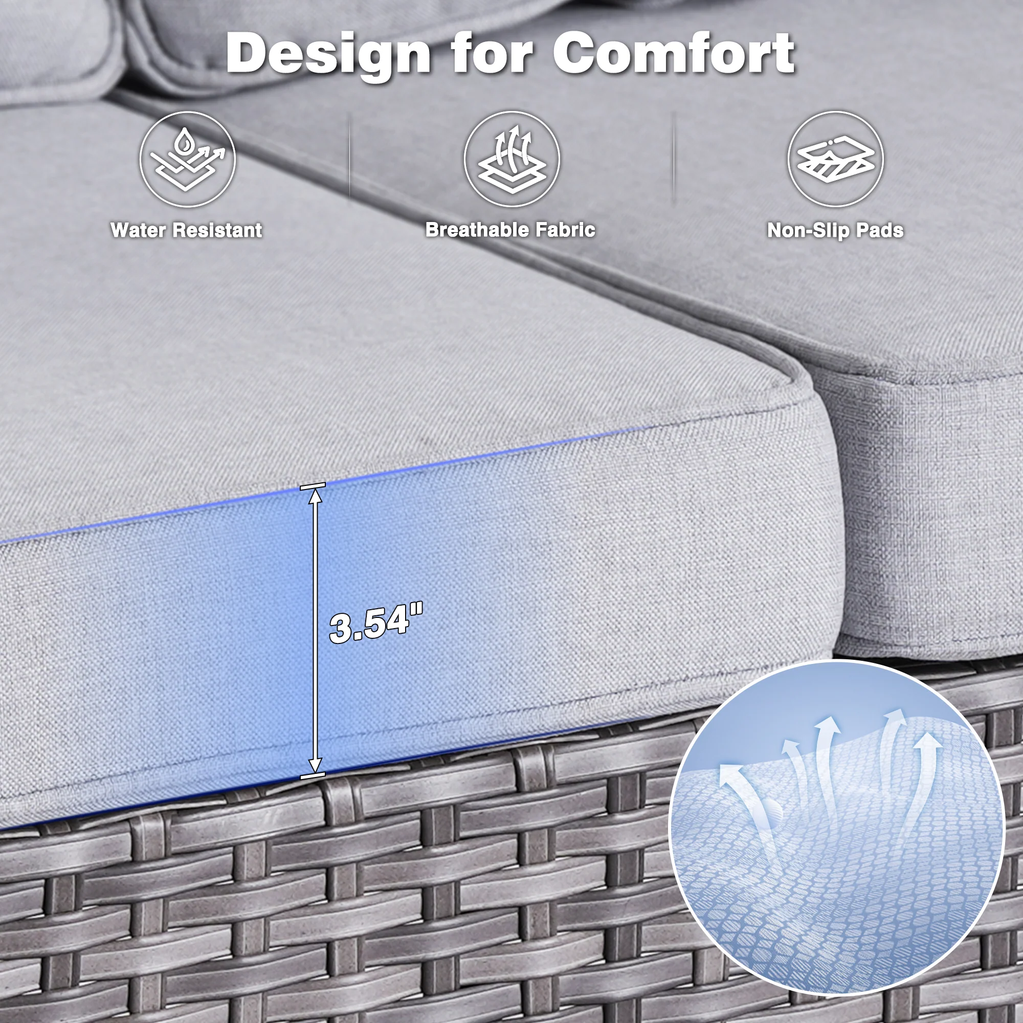 Ovios Patio Chairs 2-Piece Kenard Curved Handrest