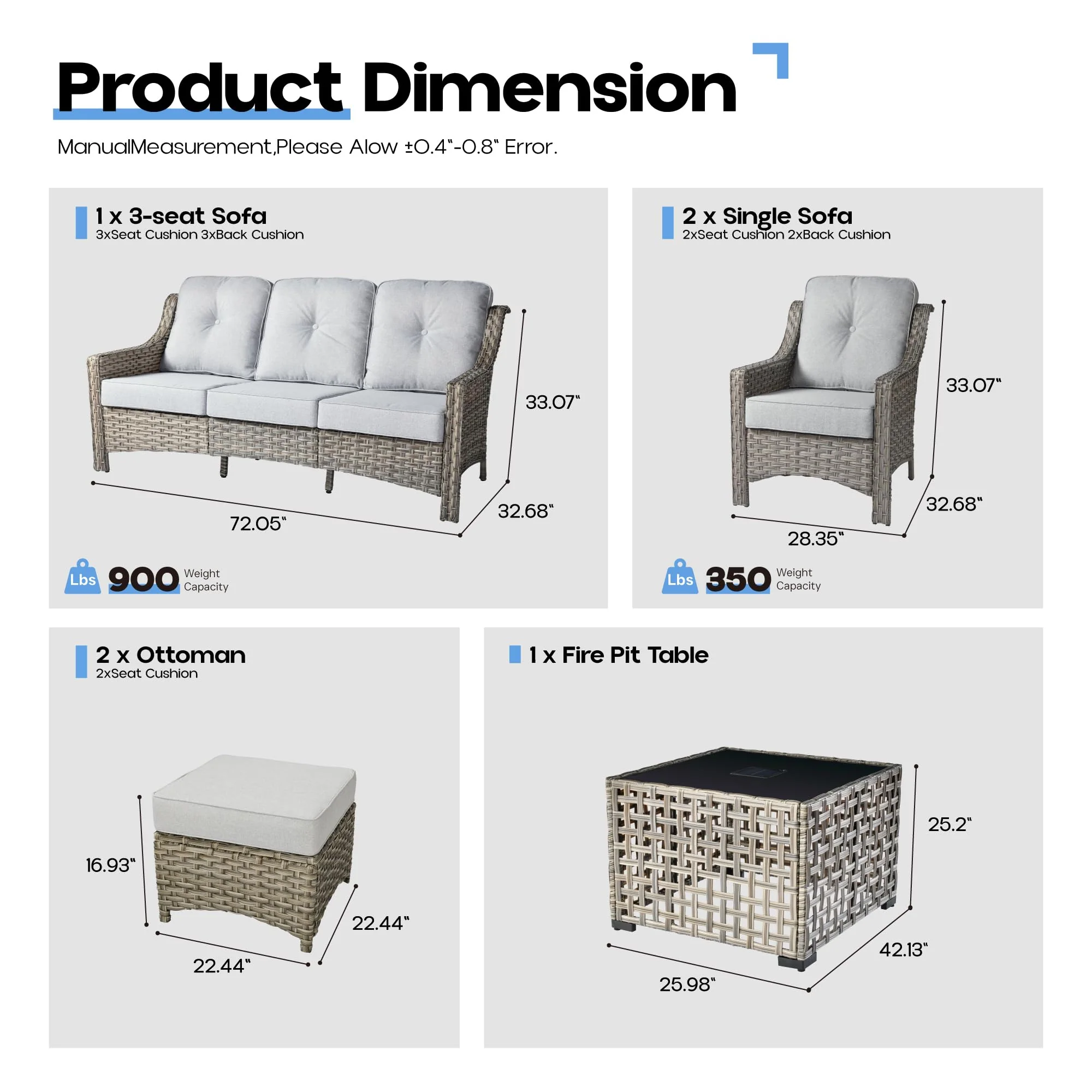 Ovios Conversation Set 6-Piece PAD Series