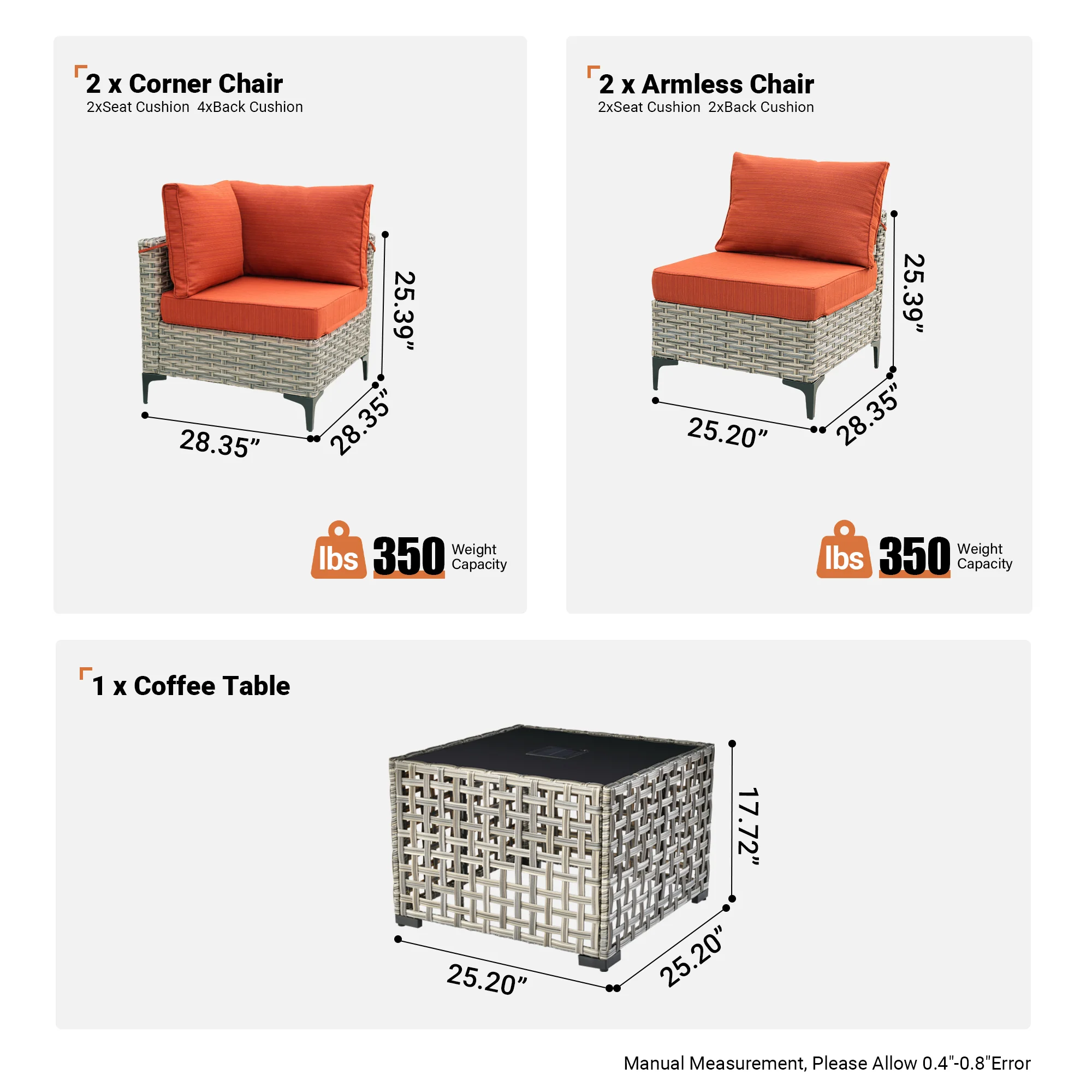 SKT Series - Sectional Outdoor Furniture Set 5-Piece