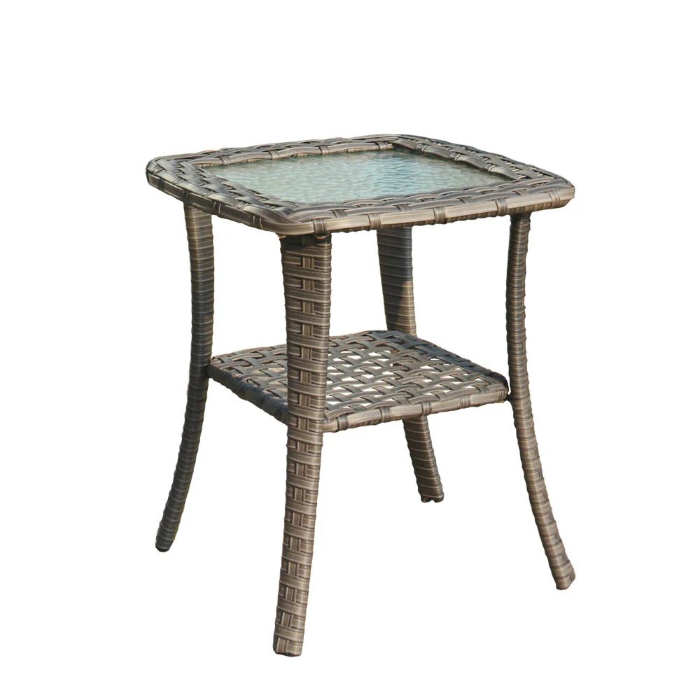 Ovios Patio Furniture 11-Piece Outdoor Sectional Sofa Set with Wicker Rocking Swivel Chairs and 42.12'' Fire Pit