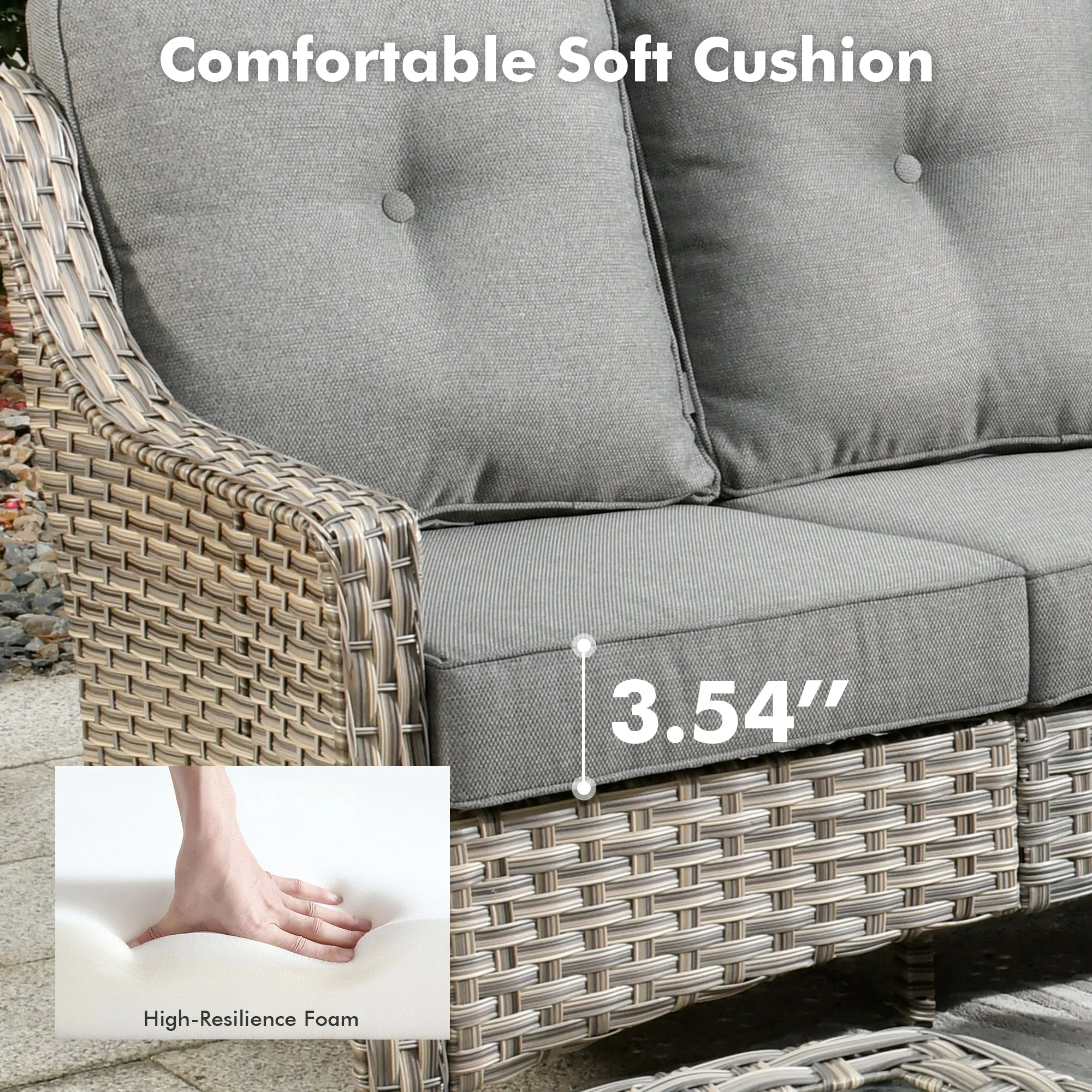 Ovios Conversation Set 5-Piece PAD Series include Rocking Chair & 47