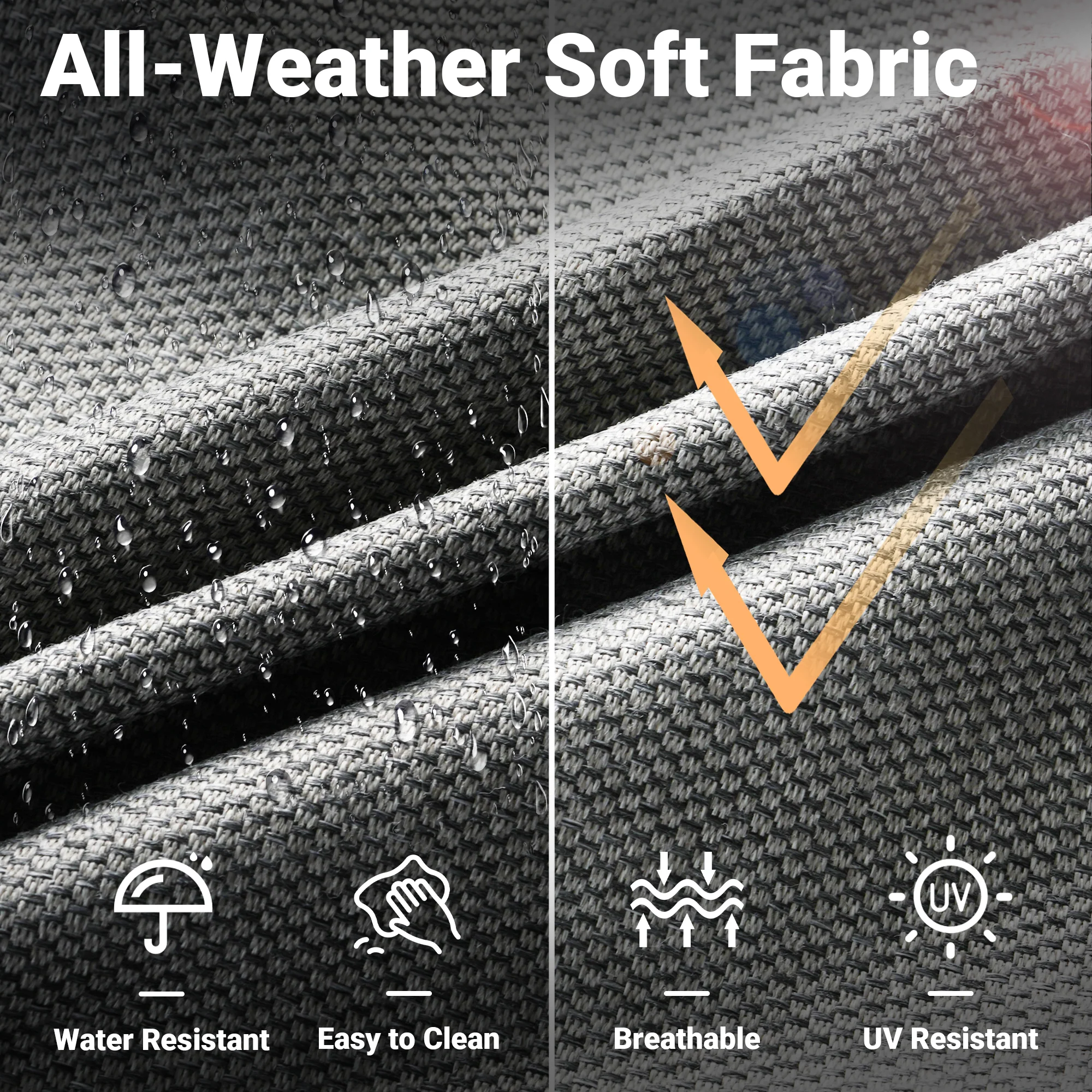 Ovios Patio Chairs New Vultros 2-Piece High Back Square Shape Armrest