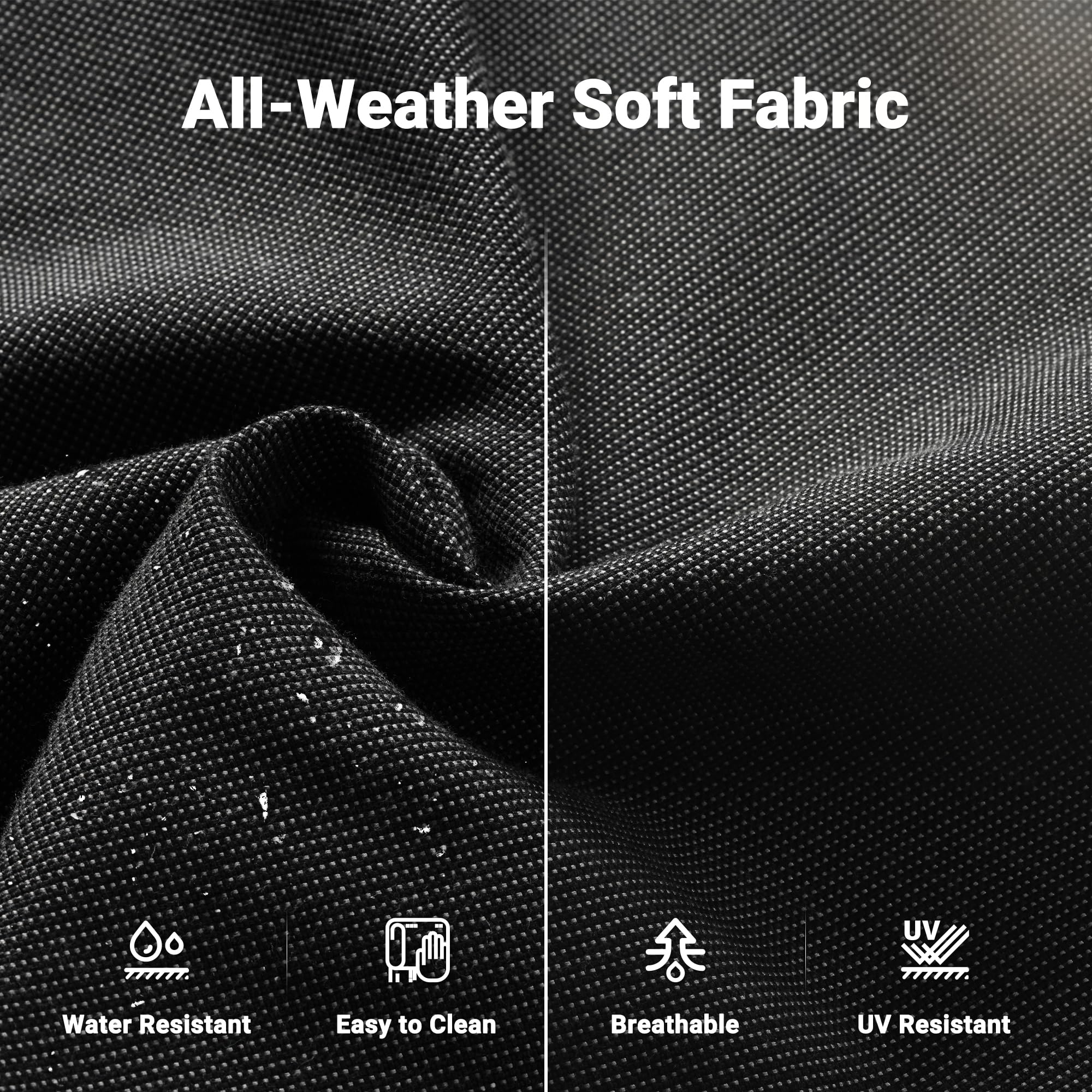 Ovios Patio Vultros 6-Piece Set With Swivel Chair Lover seat and 30'' Propane Fire Pit Table