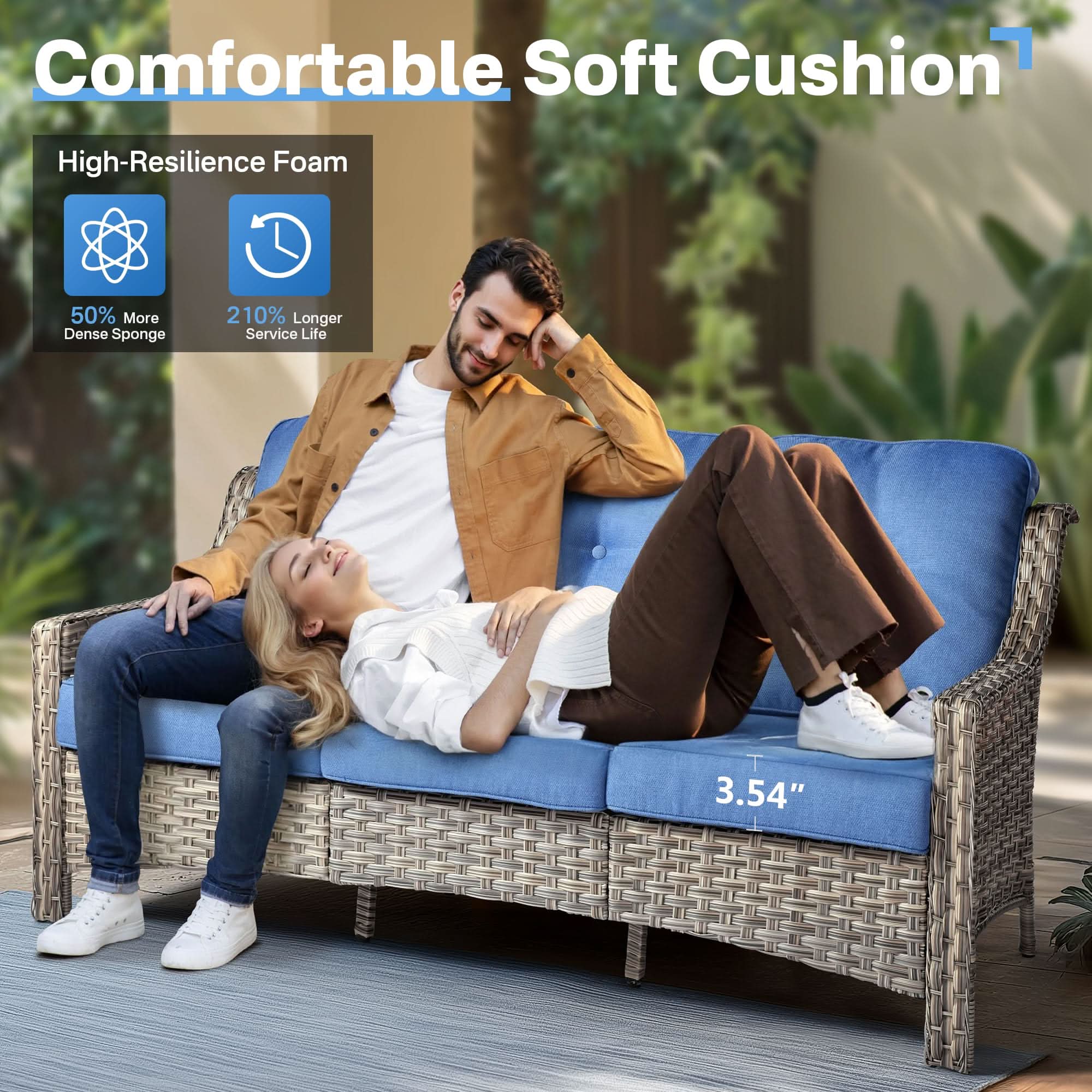 Ovios Conversation Set 5-Piece PAD Series include Rocking Chair & 47