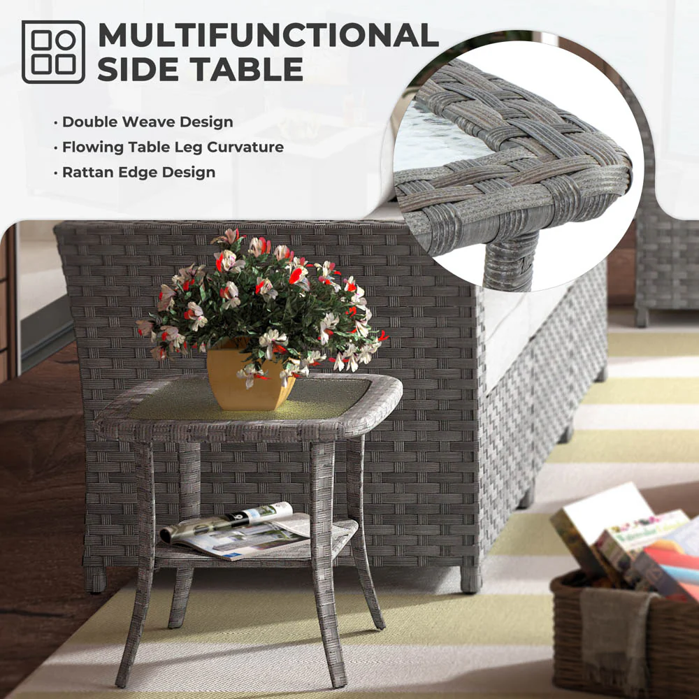 Ovios New Rimaru Series Patio Furniture Set 15-Piece include Swivel Chairs and 42