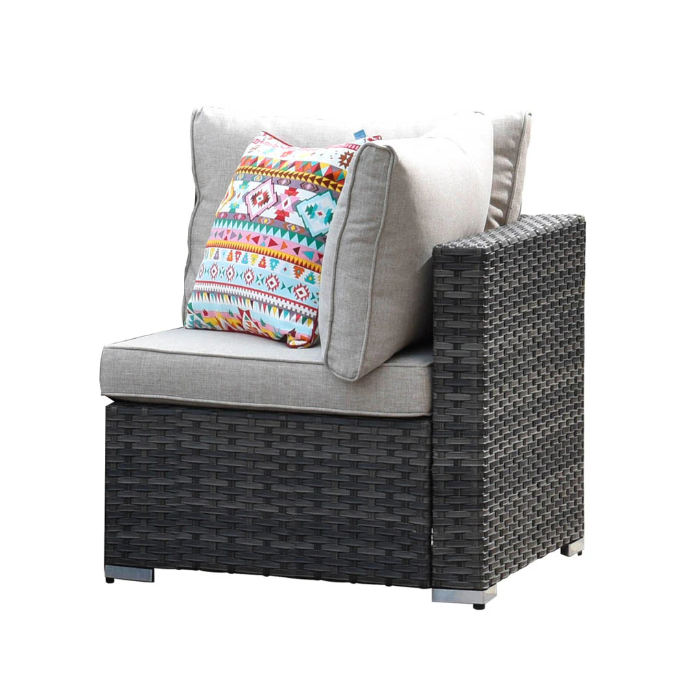 Ovios Patio Furniture Set 15-Piece with 42.12'' Fire Pit and Glass Table