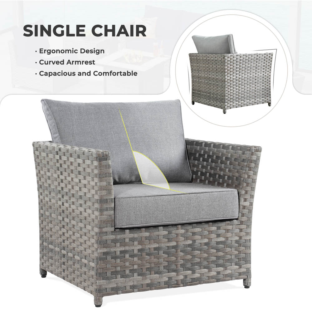 Ovios New Rimaru Series Patio Furniture Set 15-Piece include Swivel Chairs and 42