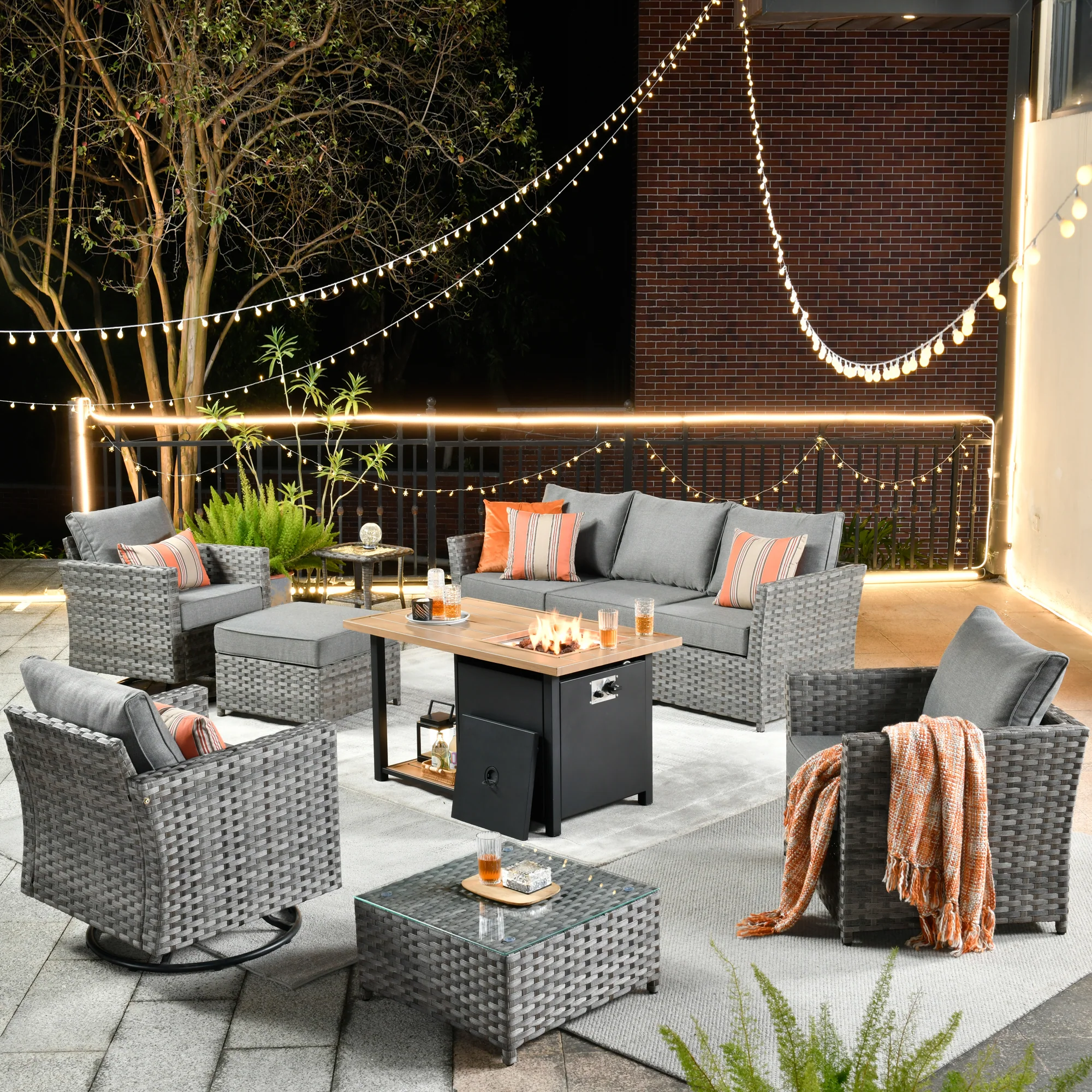 Ovios Patio Furniture Set 10-Piece include 42
