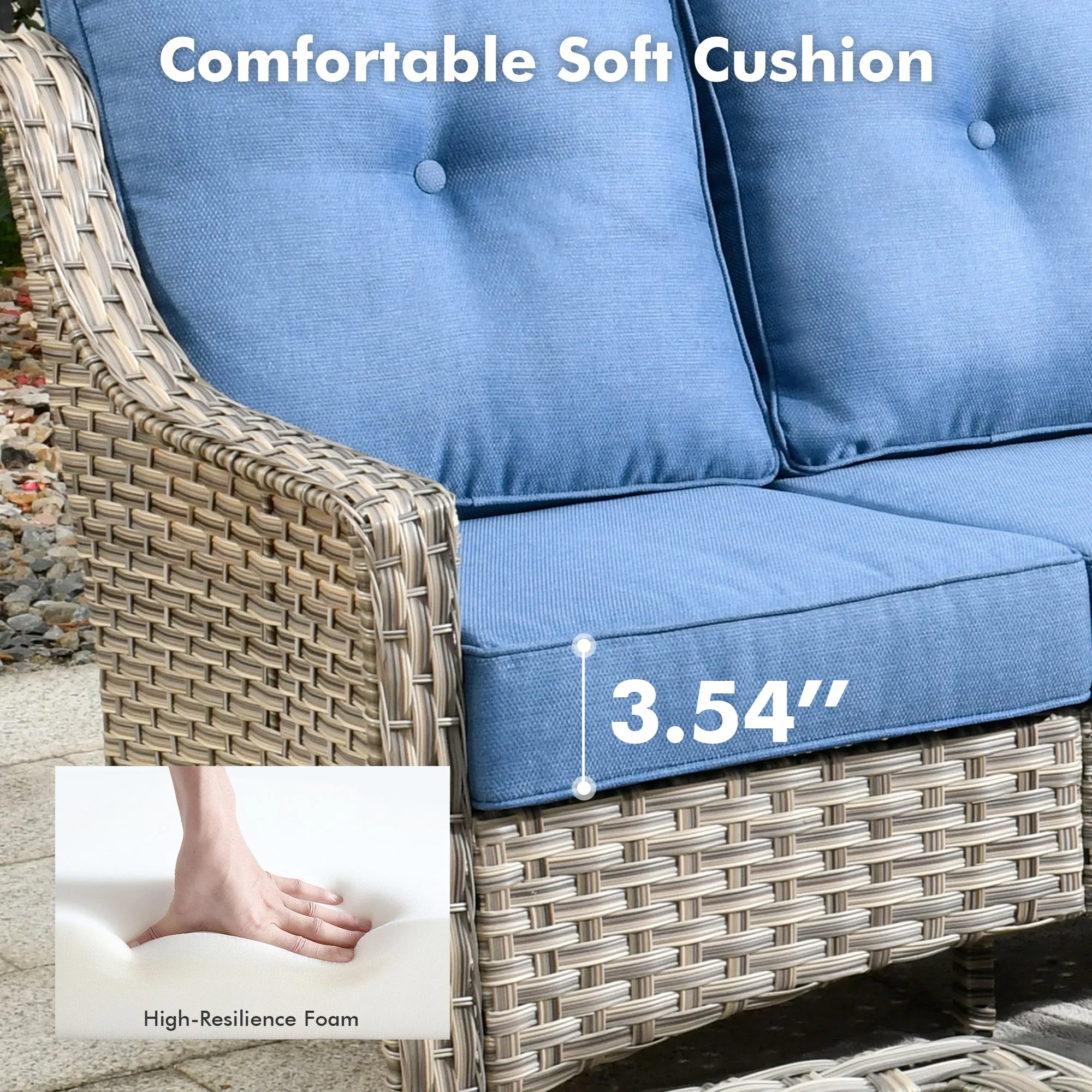 Ovios Conversation Set 5-Piece PAD Series include Rocking Chair & 47