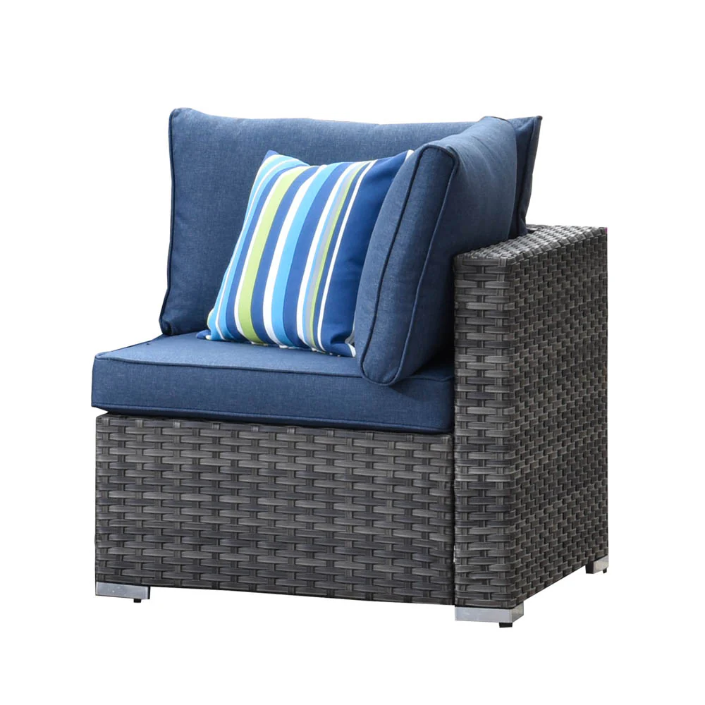 Ovios Patio Furniture 11-Piece Outdoor Sectional Sofa Set with Wicker Rocking Swivel Chairs and 42.12'' Fire Pit