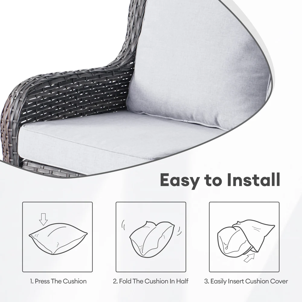 Ovios Kenard Series Replacement Seat, Back Cushion Cover(Refer to the Dimension in Description,Only cover)