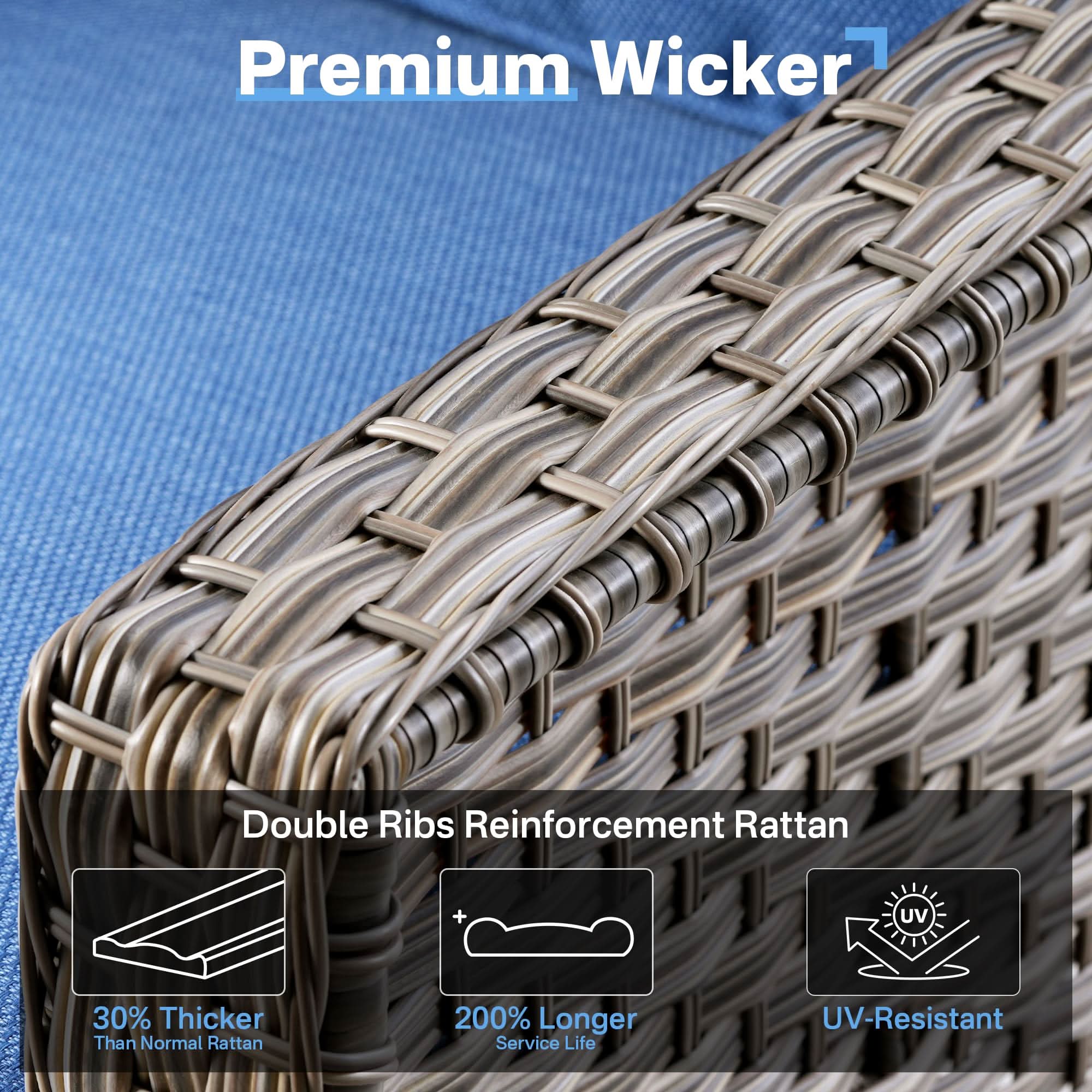 Ovios Conversation Set 3-Piece PAD Series,Swivel Chair