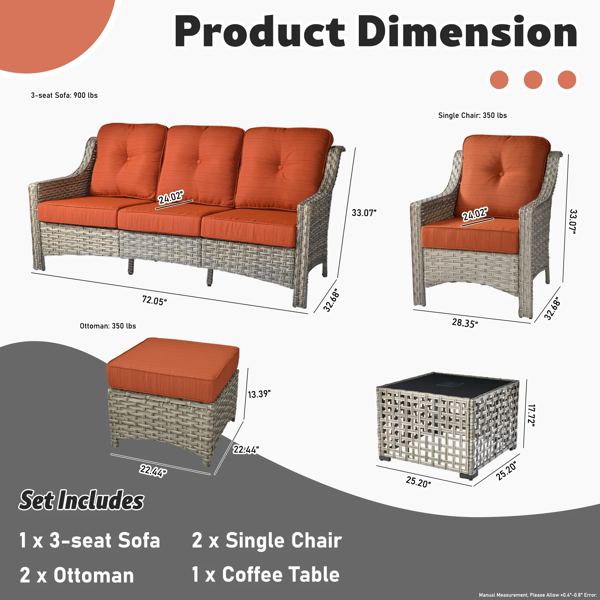Ovios Conversation Set 6-Piece PAD Series