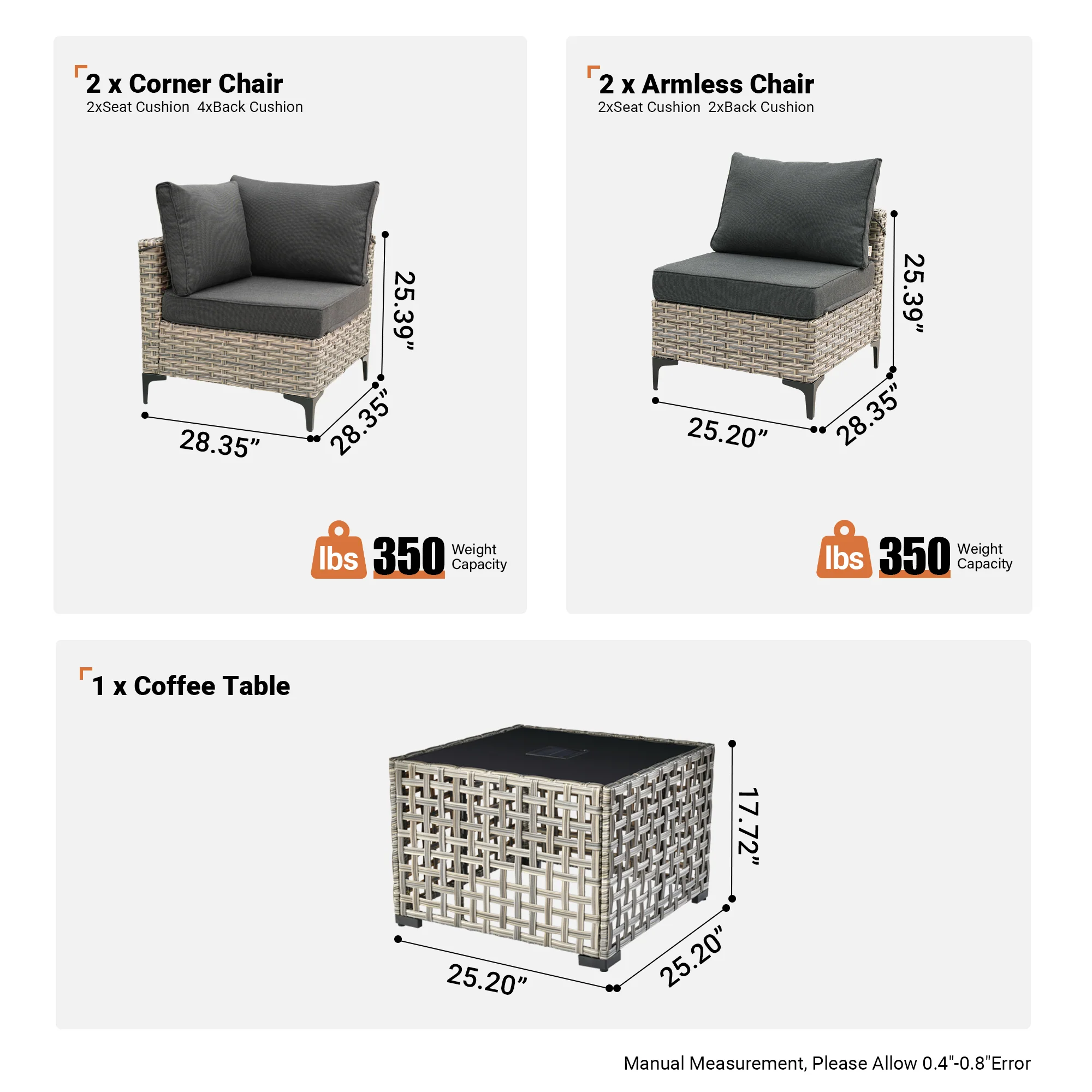 SKT Series - Sectional Outdoor Furniture Set 5-Piece