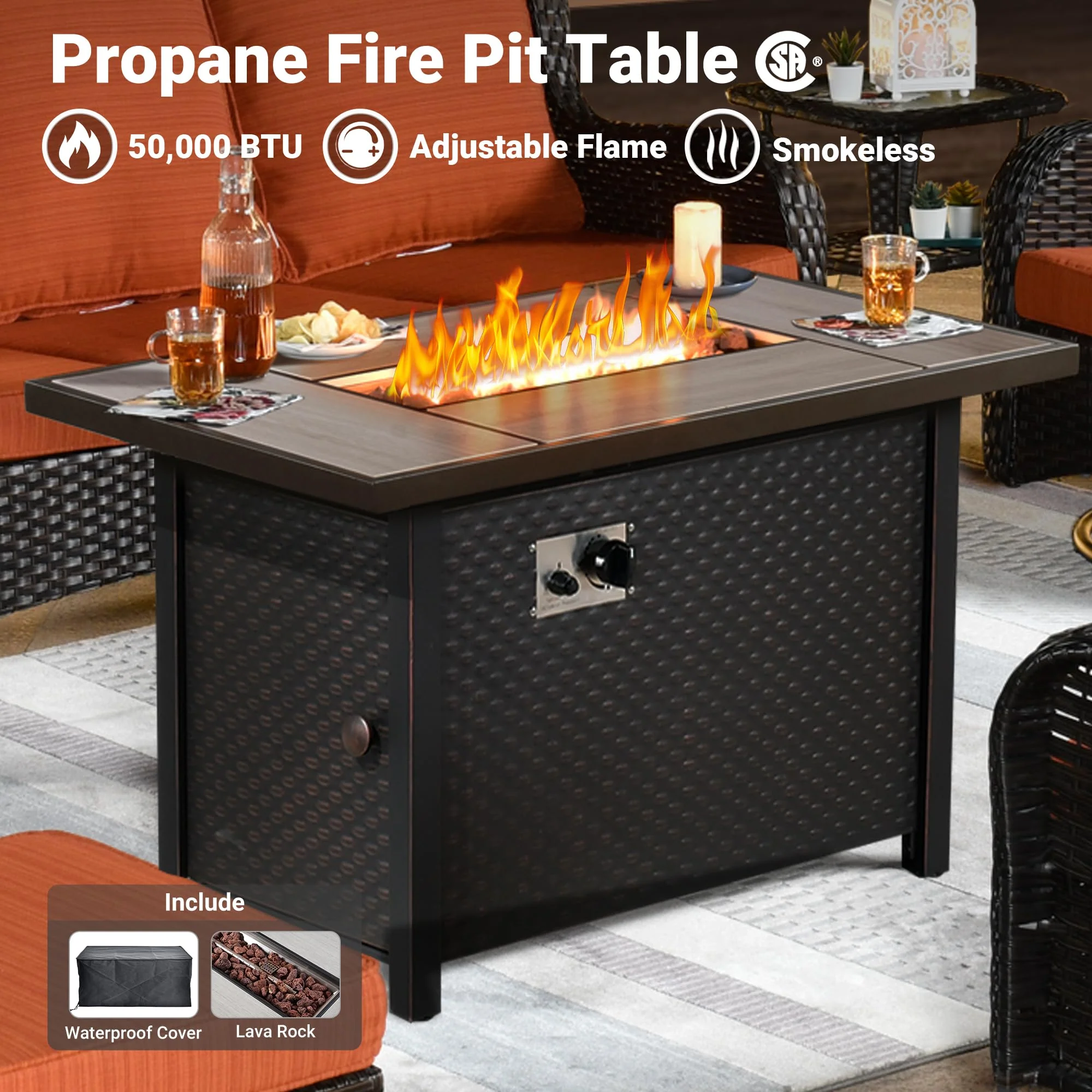 Ovios 6 Pieces Patio Furniture Set with 42