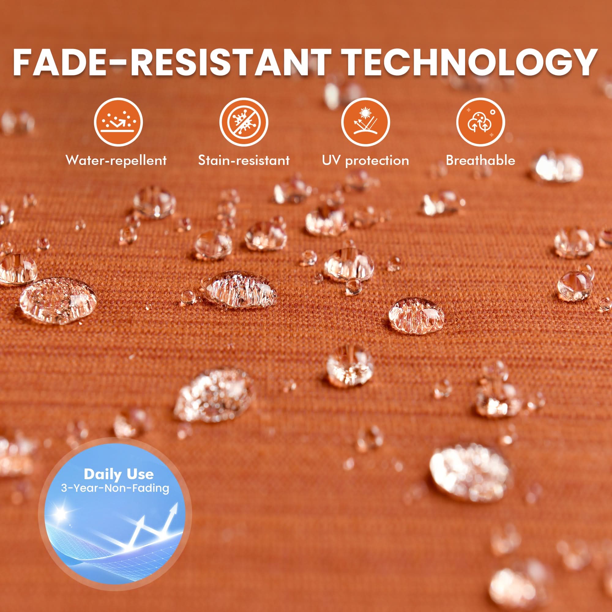 Ovios VNC Series Patio Swivel Chair 3-Piece Set