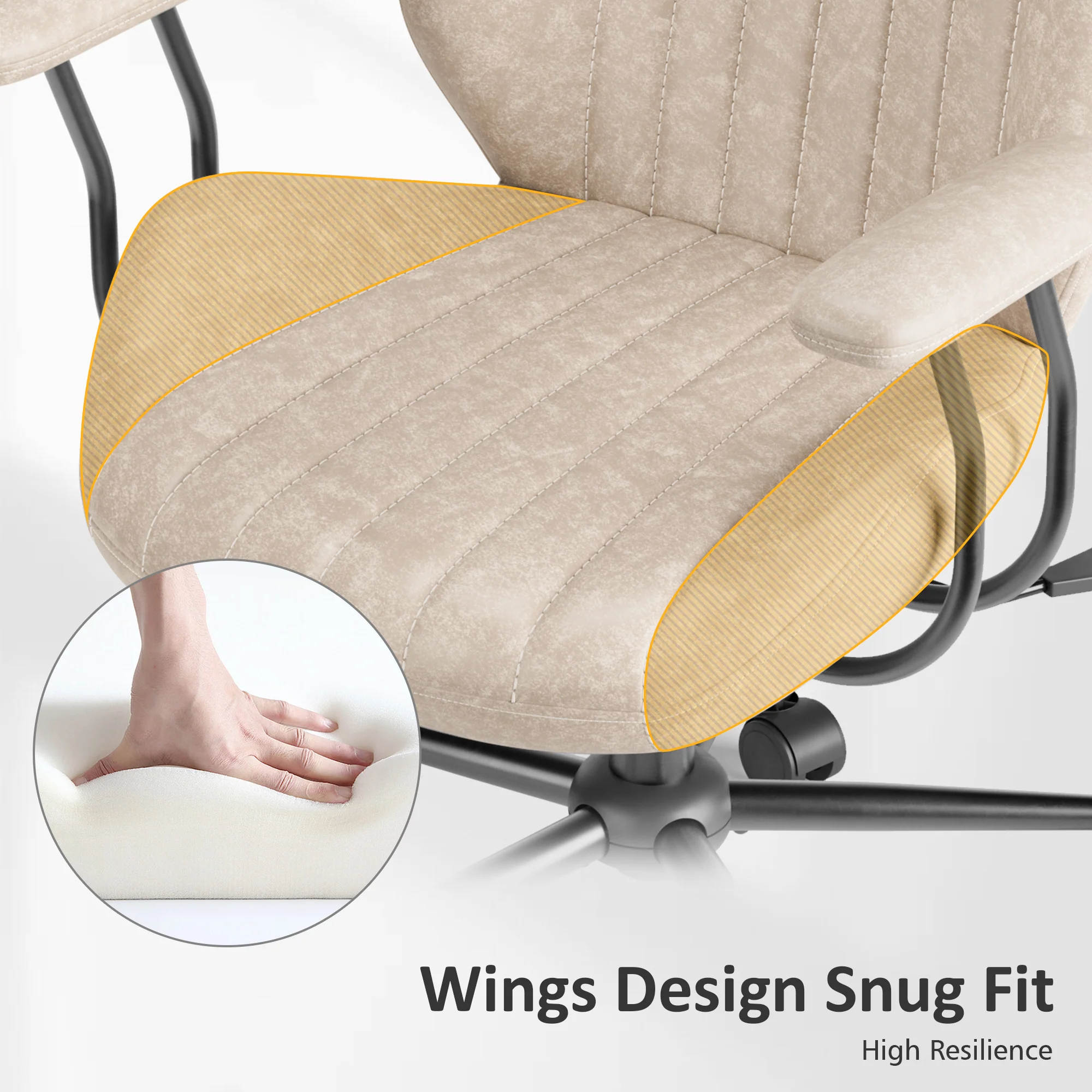 Ovios Office Chair Suede Fabric for Executive and Home Office Ergonomic Chair