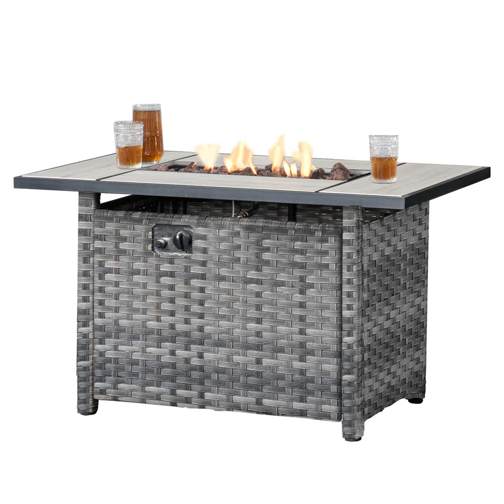 Ovios 42'' Rectangle Propane Fire Pit Table for BBR/BRS Series