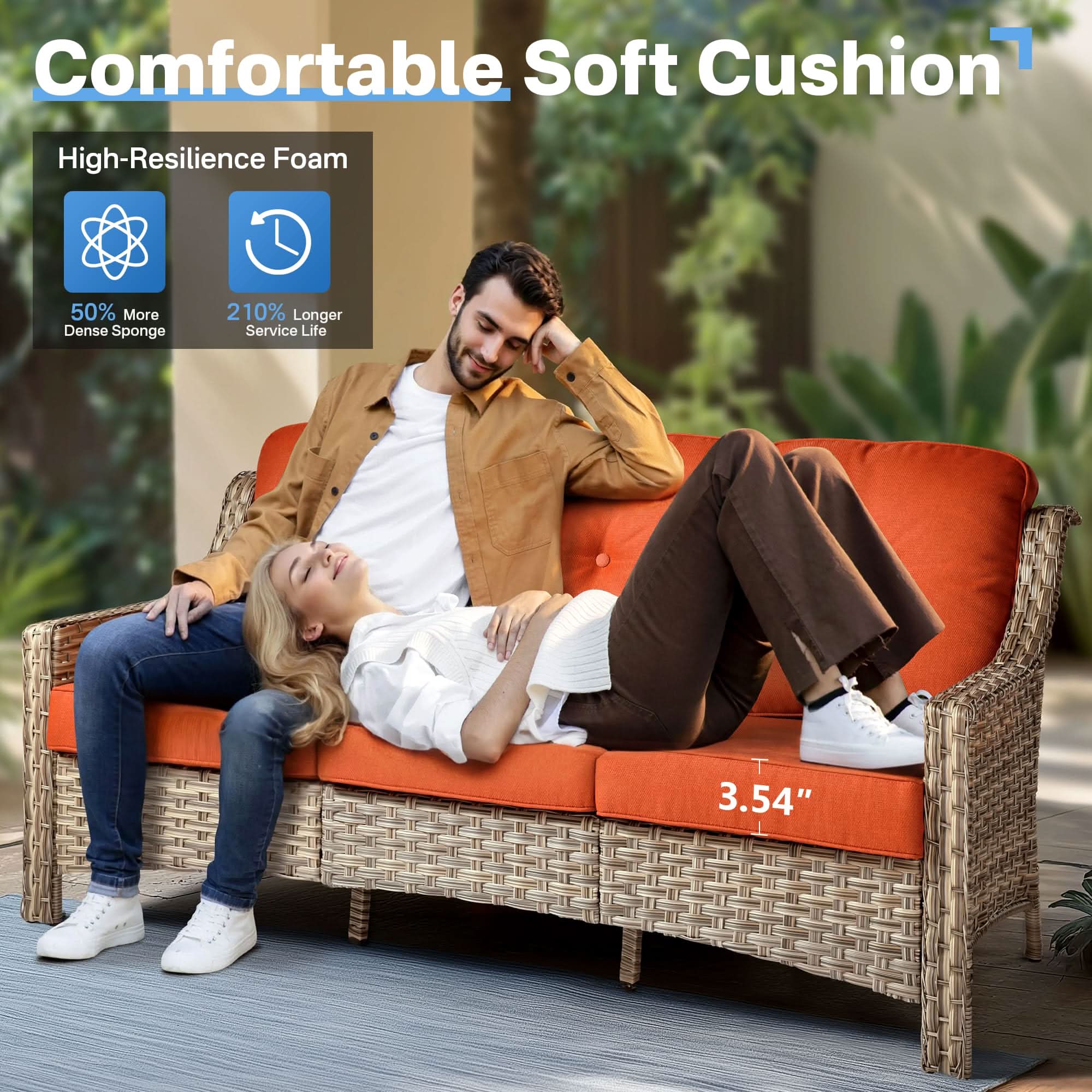 Ovios Conversation Set 5-Piece PAD Series include Rocking Chair & 47