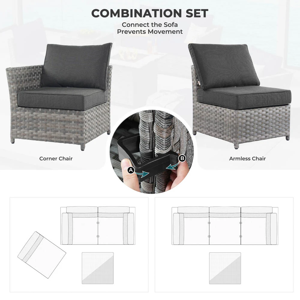 Ovios Patio Furniture Set New Rimaru 6-Piece, Fully Assembled