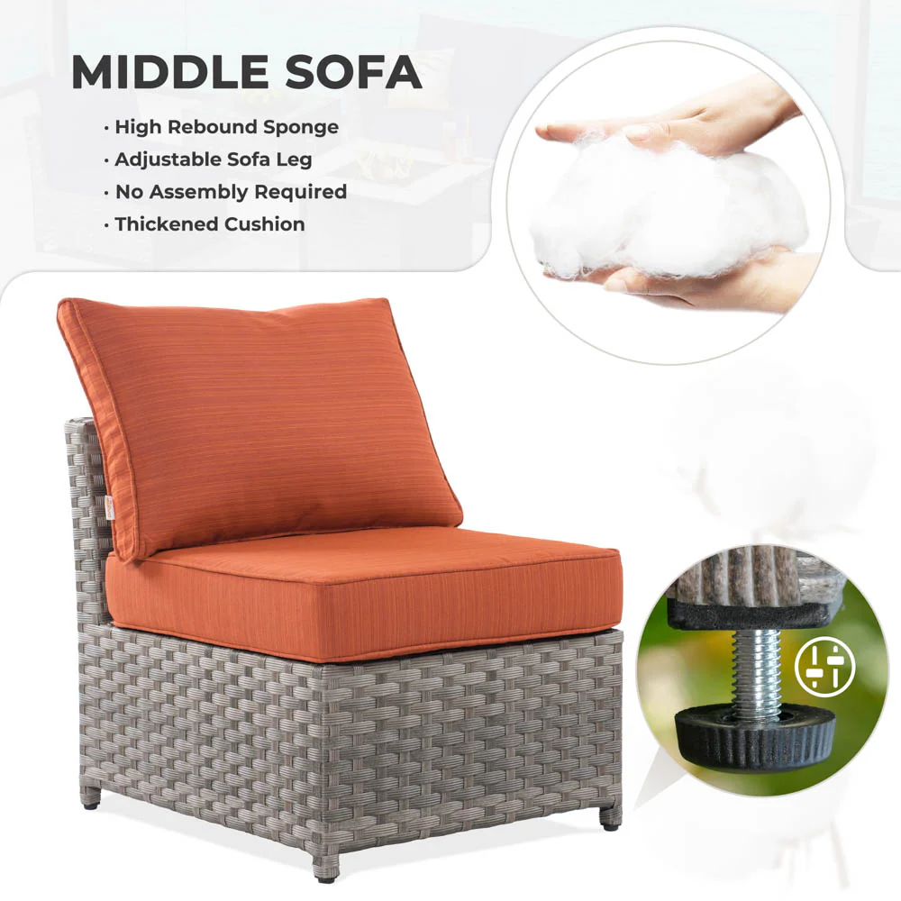 Ovios New Rimaru Series Patio Furniture Set  9-Piece include Swivel Chairs Set Partially Assembled