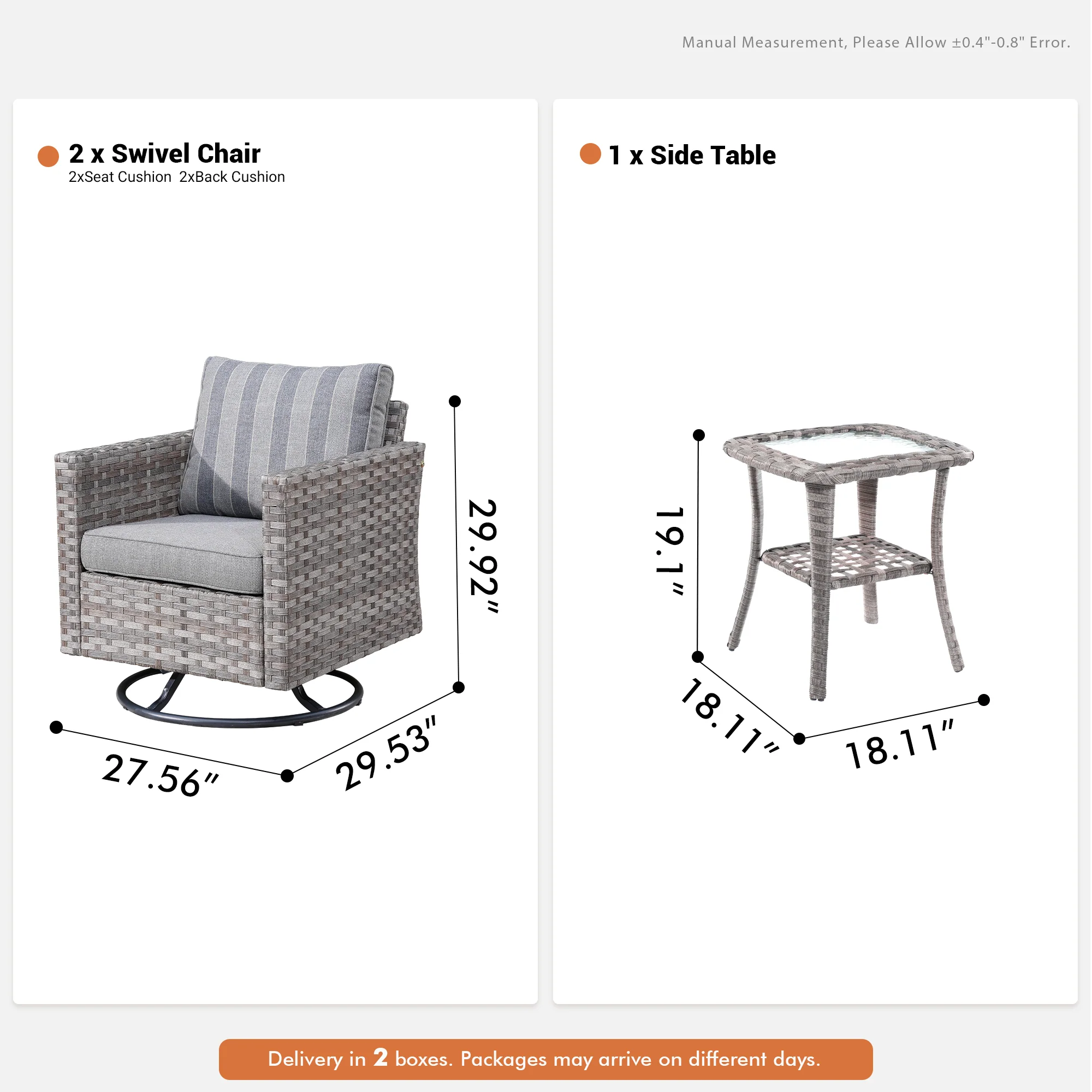 Ovios Rocking Chair Outdoor Table and Chairs matching BBR broad handrails series