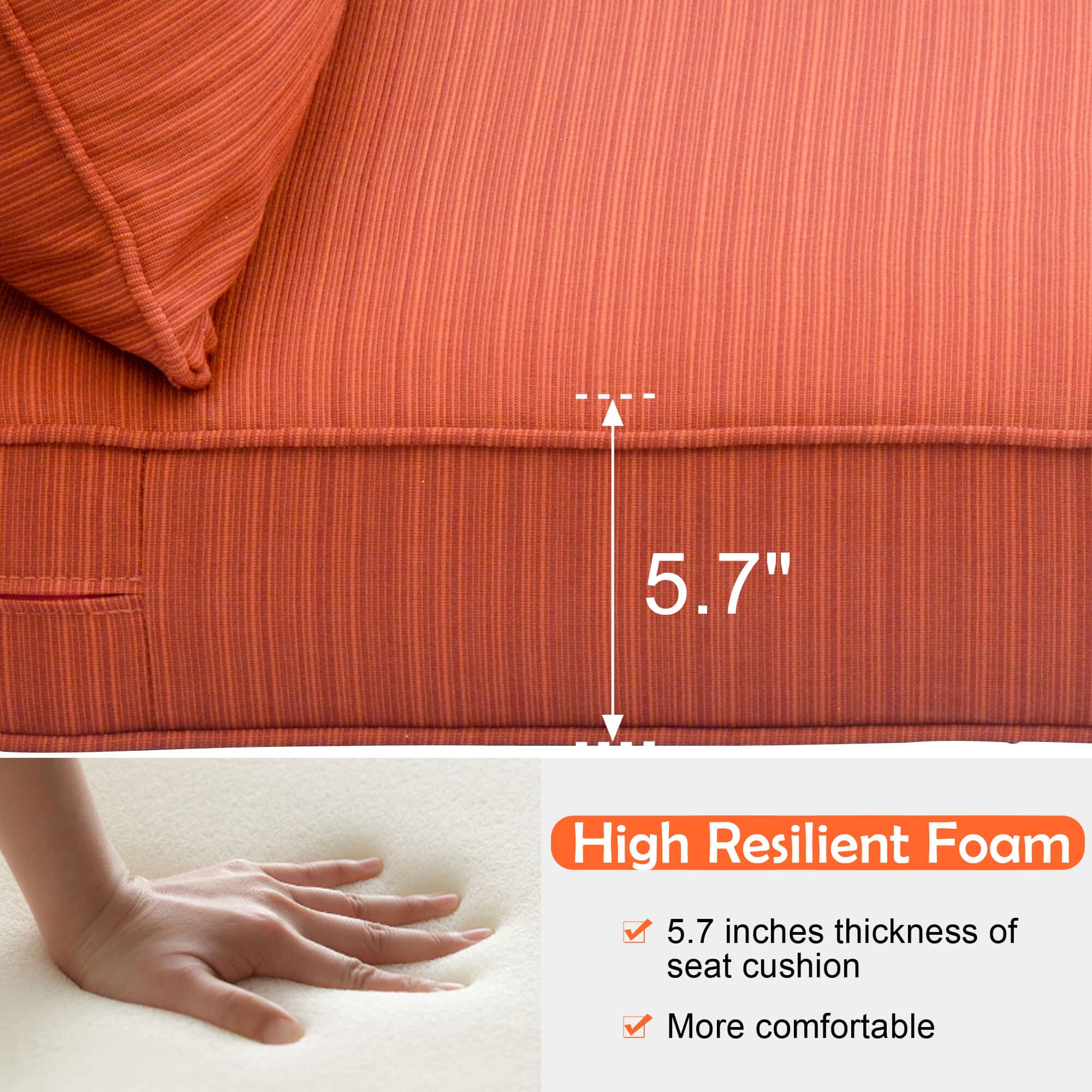 Ovios Replacement Seat Back Cushions Set with Olefin Fabric and Zipper, 24'' x 24'', Not Suitable for Ovios Patio Furniture